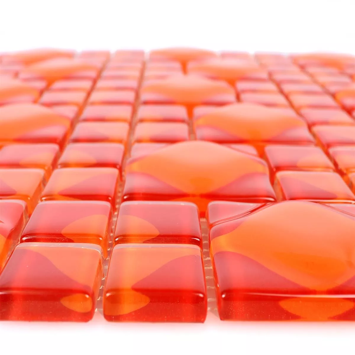 Mosaico De Cristal Azulejos Nokta Rojo Naranja 3D