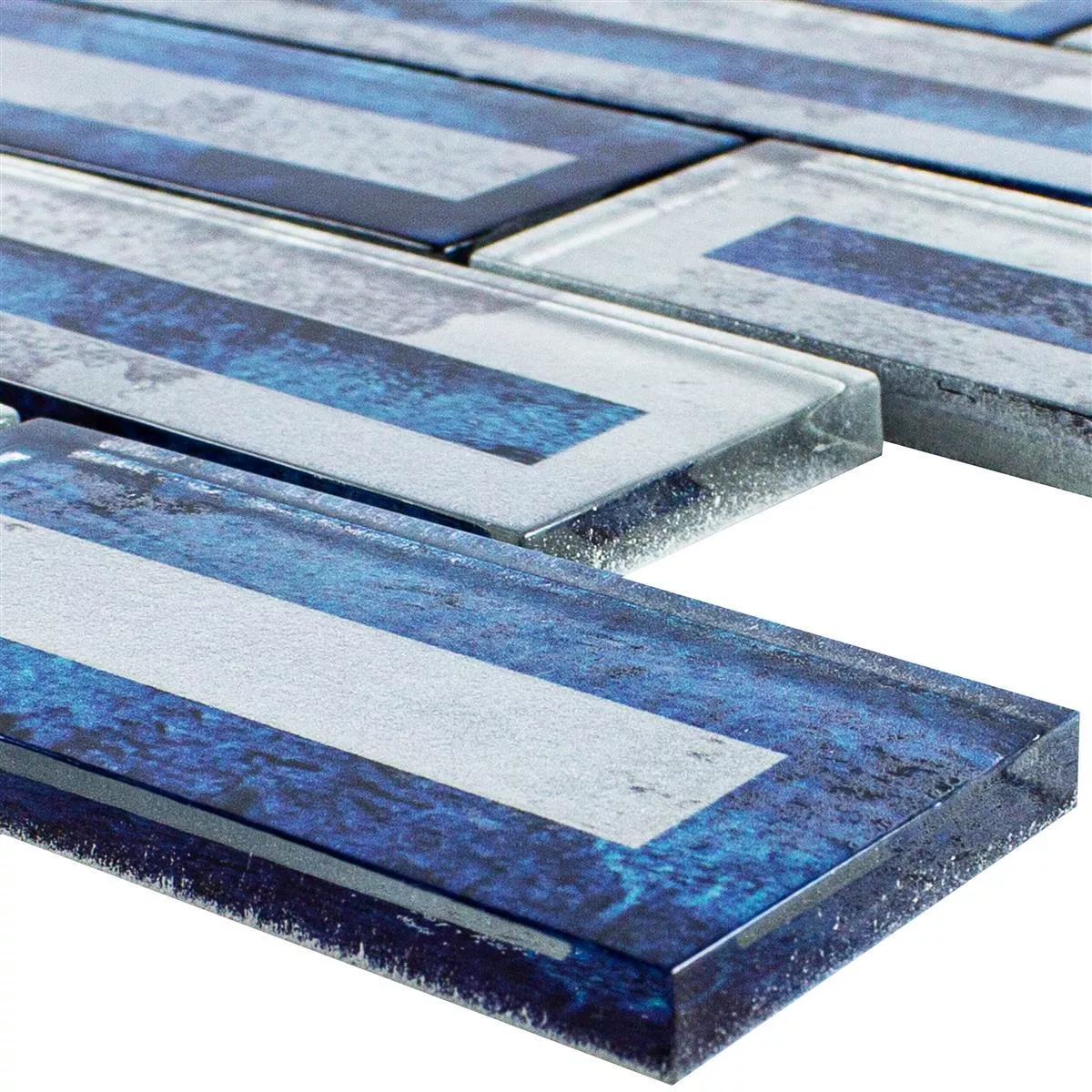 Mosaico de Cristal Azulejos Romans 2D Efecto Azul
