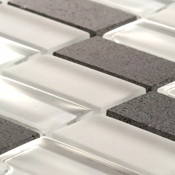 Azulejos De Mosaico Cristal Mármol 23x48x8mm Blanco Mezcla