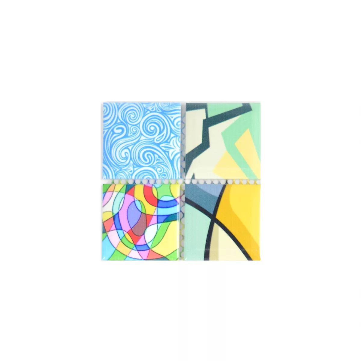 Muestra Cerámica Azulejos De Mosaico Achilles PopartÓptica Colorido