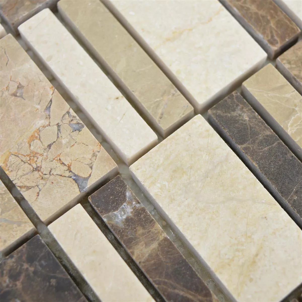 Muestra desde Mármol Azulejos De Mosaico Sunbury Marrón Beige