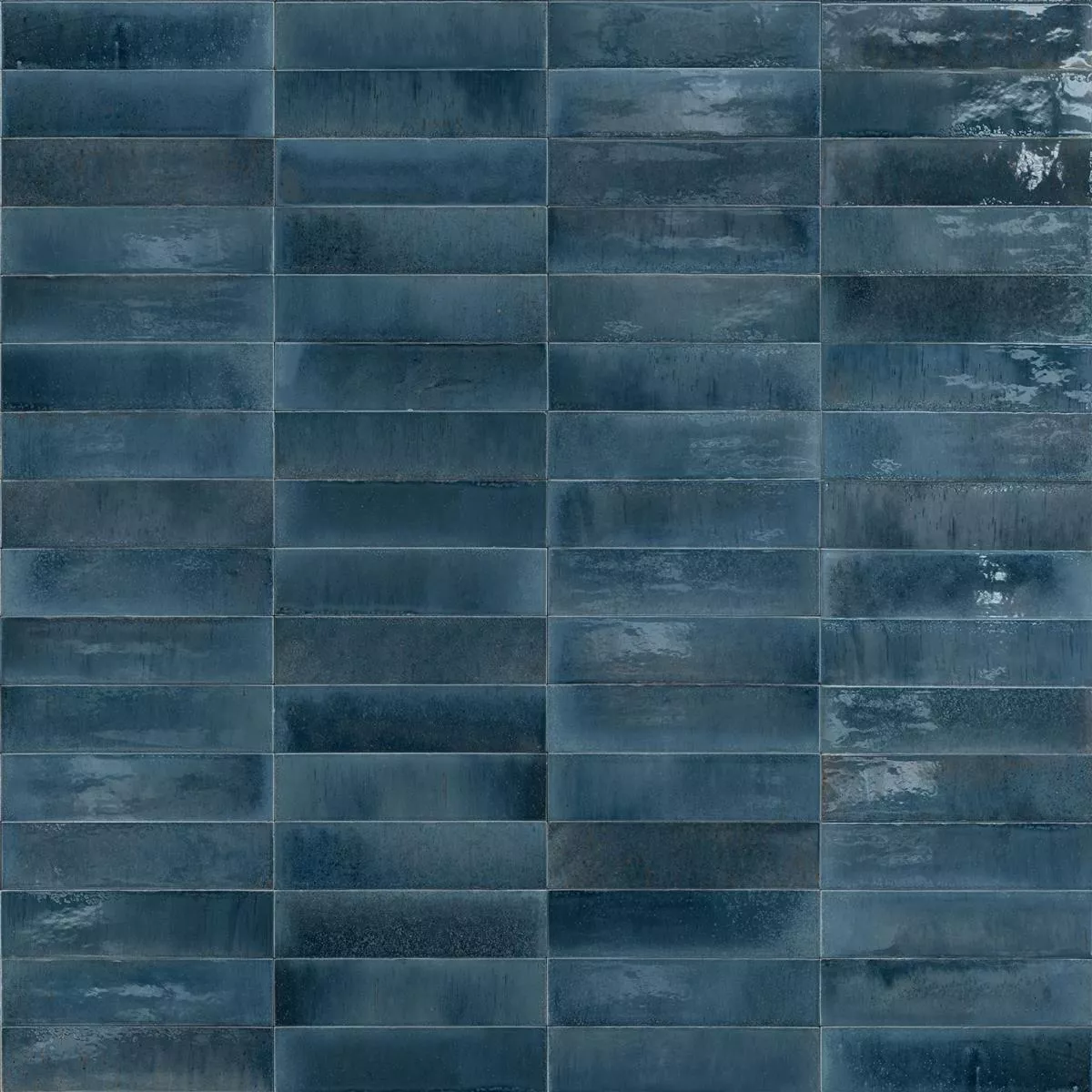 Muestra Revestimientos Laguna Brillante Corrugado Azul 6x24cm