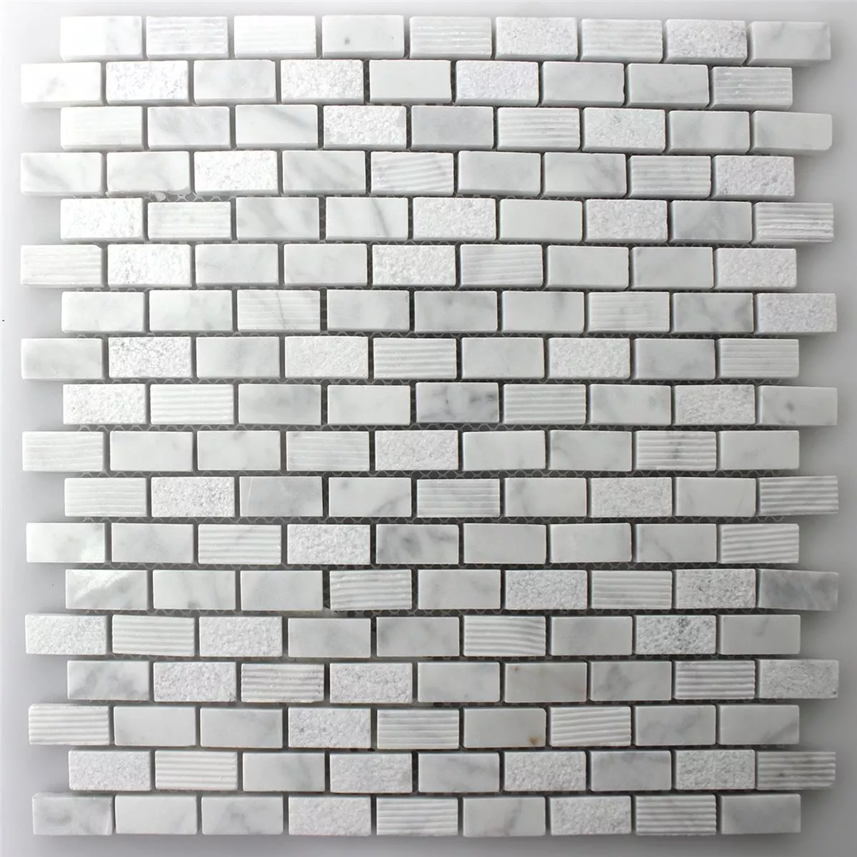 Muestra Azulejos De Mosaico Piedra Natural Carrara Blanco