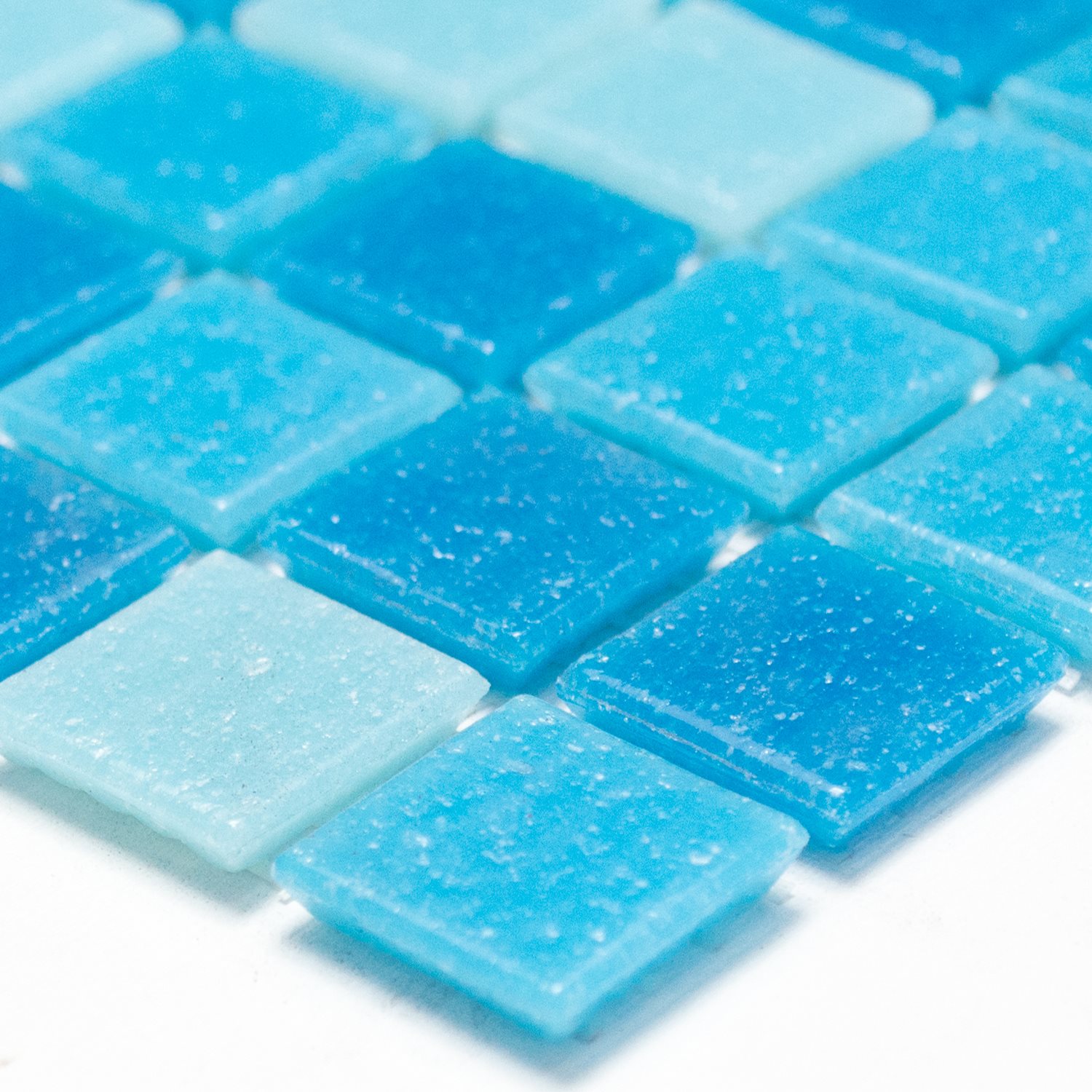 Muestra Azulejos De Mosaico Cristal Azul Mezcla
