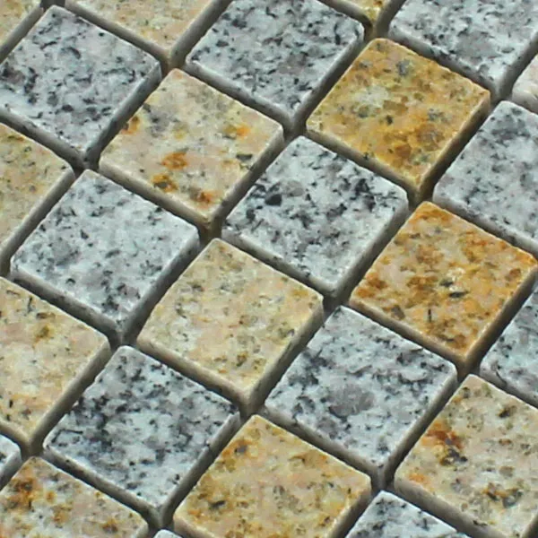 Azulejos De Mosaico Granito 23x23x8mm Amarillo Gris