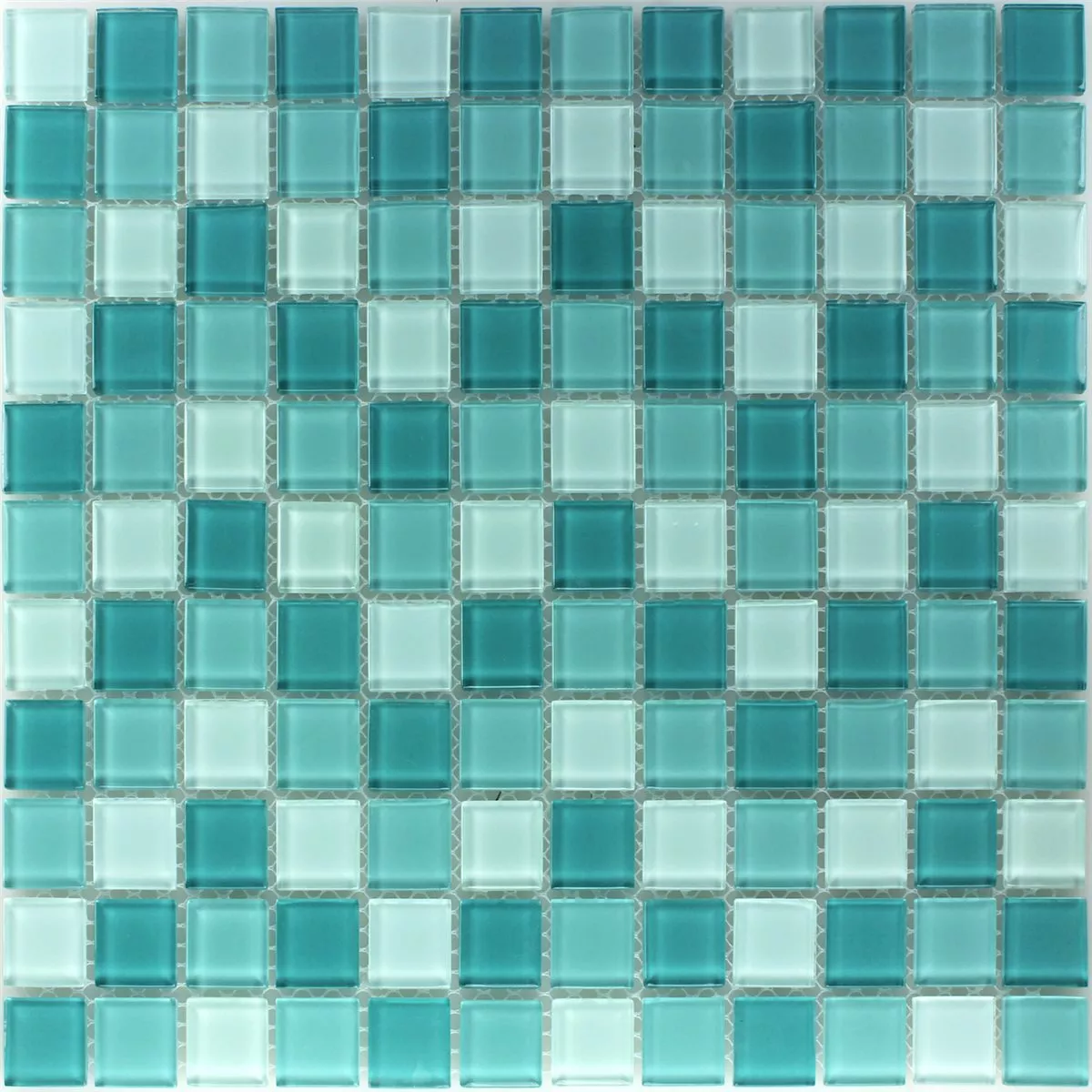 Muestra Mosaico De Cristal Azulejos Verde Mezcla 