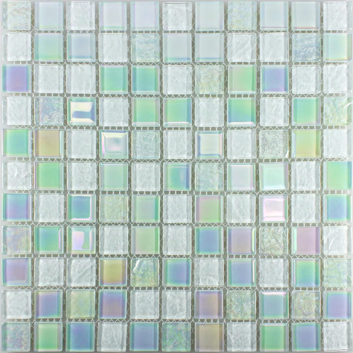 Mosaico de Cristal Azulejos Efecto Nacarado Manor Blanco