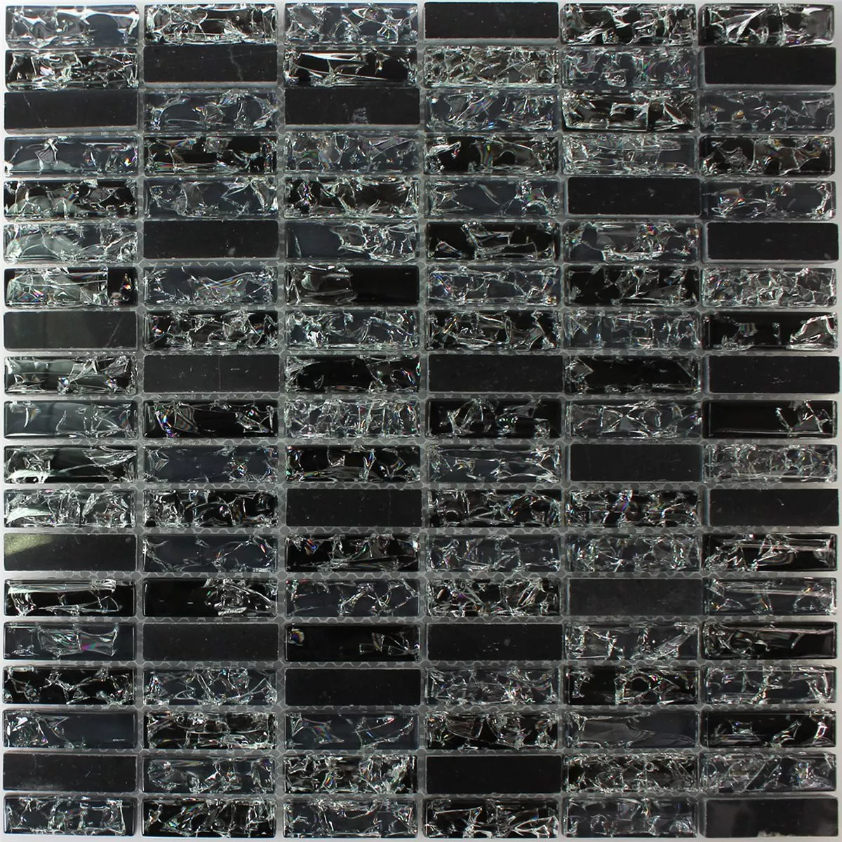 Azulejos De Mosaico Cristal Piedra Natural Palillos Vidrios Rotos Negro