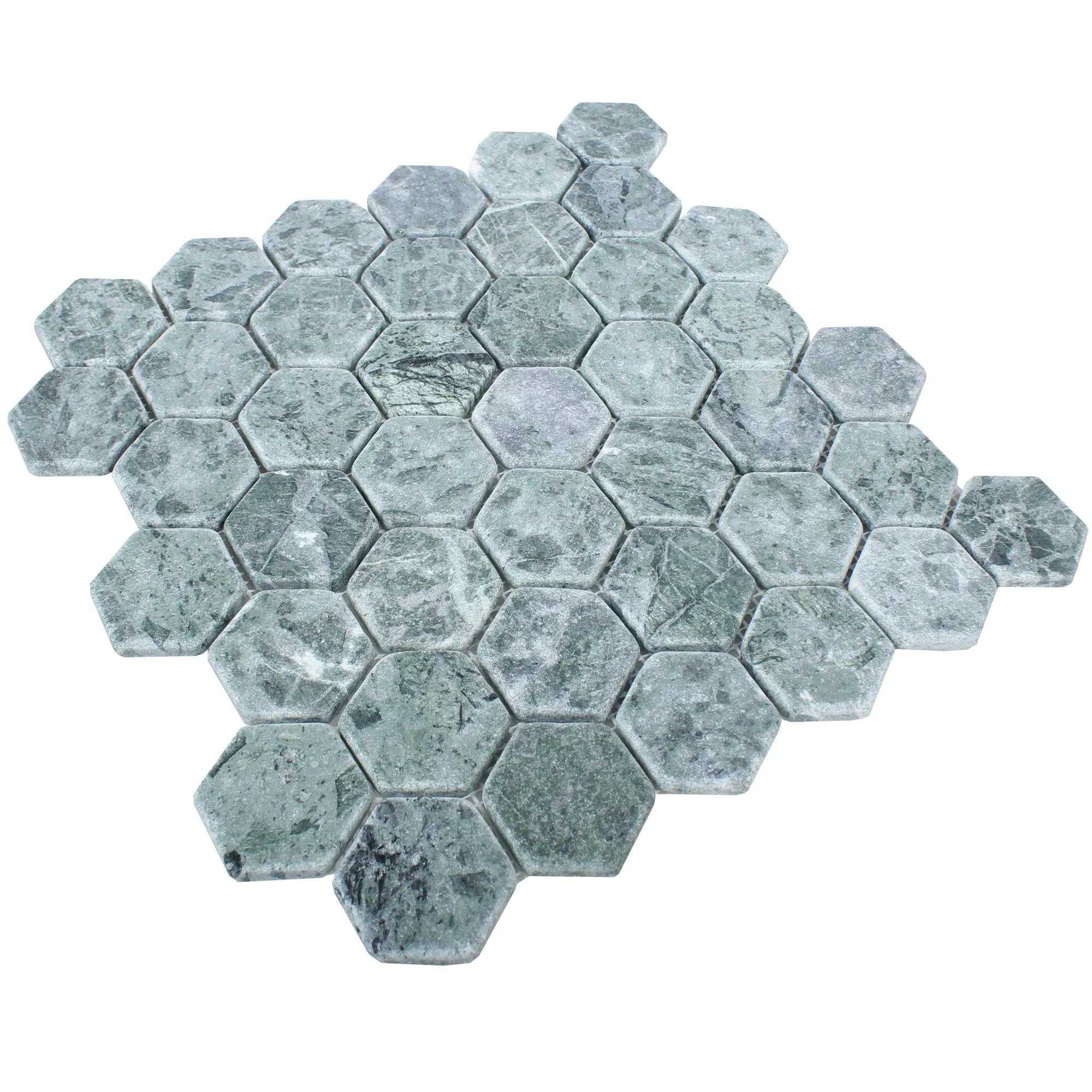 Muestra Azulejos De Mosaico Mármol Wutach Hexagonales Verde