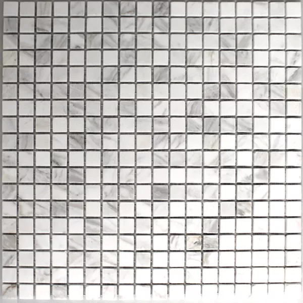 Azulejos De Mosaico Mármol 15x15x8mm Blanco Pulido