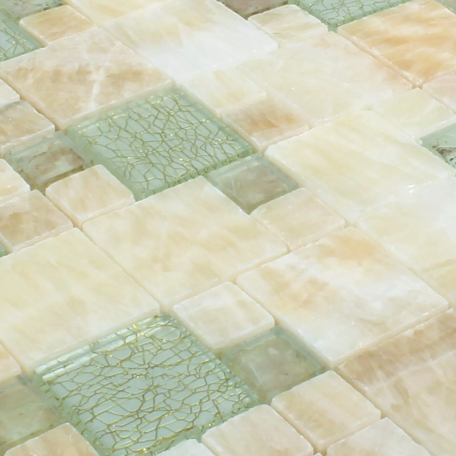 Muestra Azulejos De Mosaico Onyx Larinera Oro Mezcla