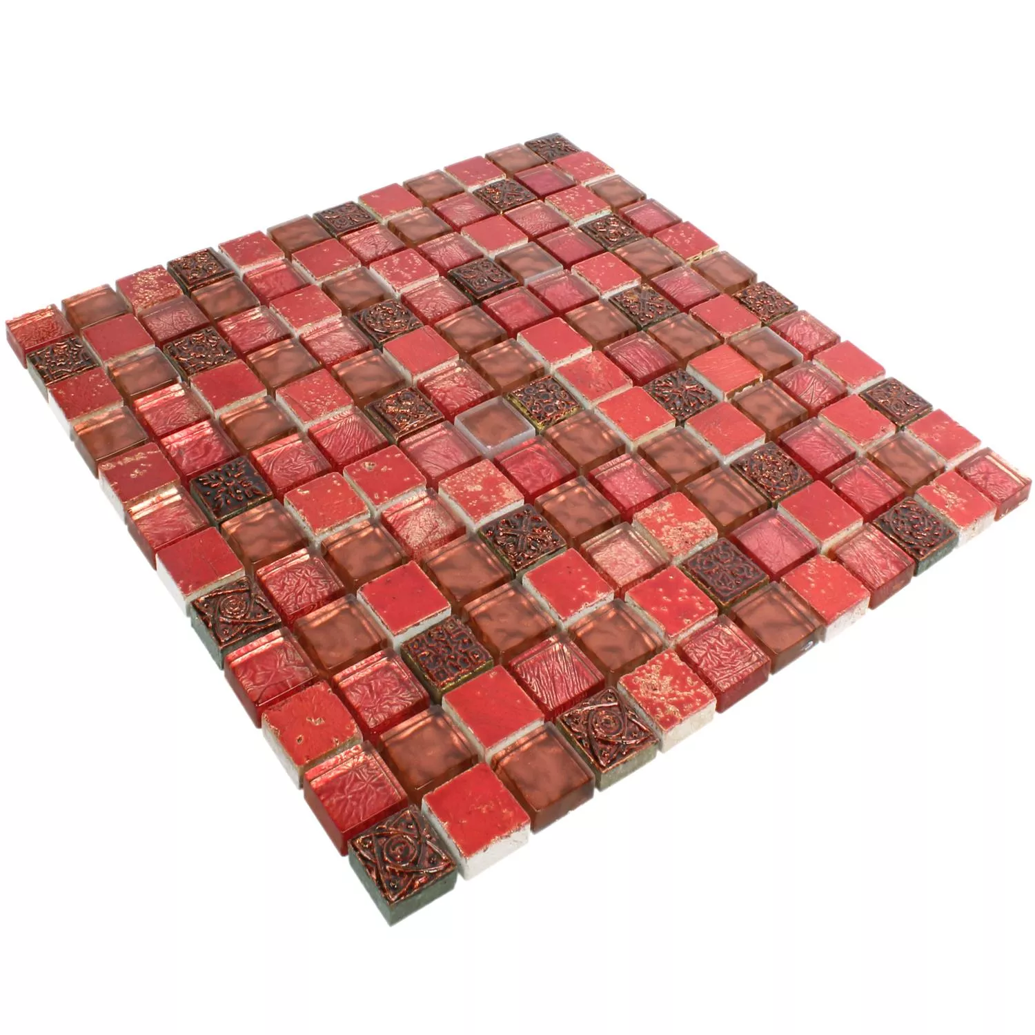 Azulejos De Mosaico Cristal Piedra Natural Maya Red