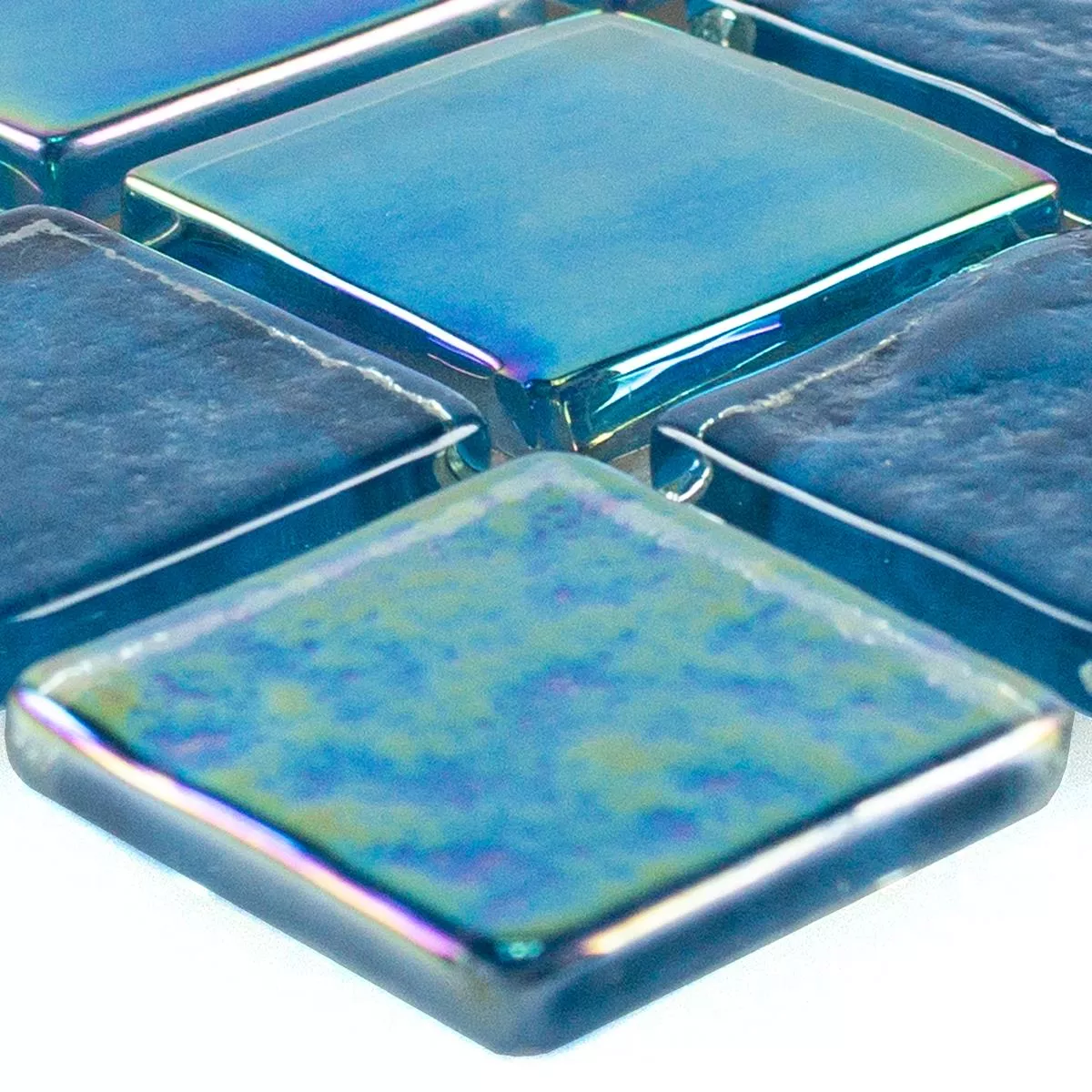 Muestra Mosaico de Cristal Azulejos Efecto Nacarado Carlos Azul 23