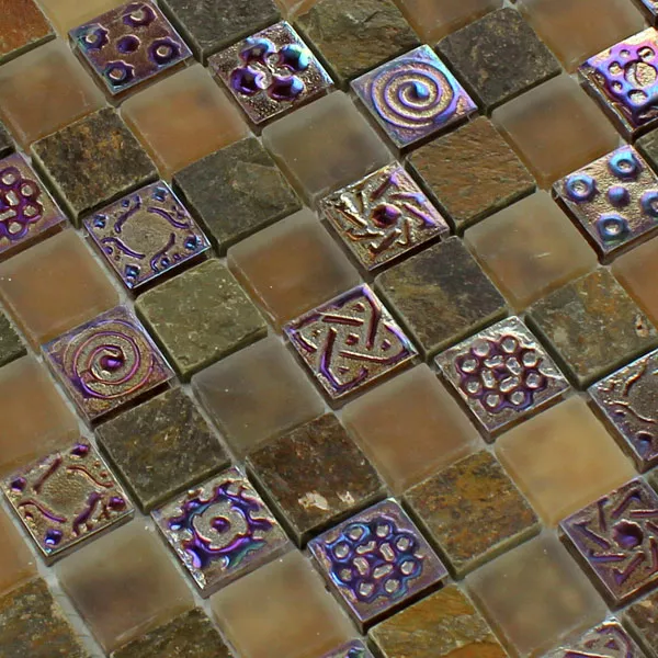 Azulejos De Mosaico Cristal Piedra Natural Phoenix Marrón