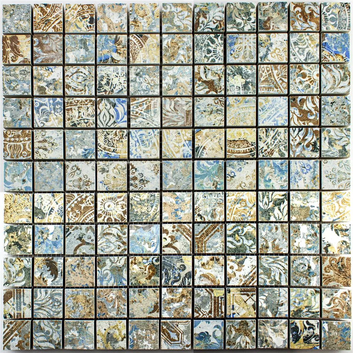 Muestra Mosaico Cerámico Azulejos Patchwork Colorido
