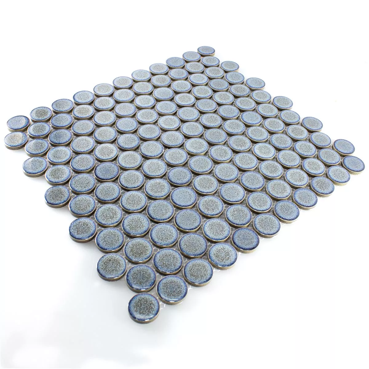 Muestra Cerámica Botón Azulejos De Mosaico Mission Gris Azulado