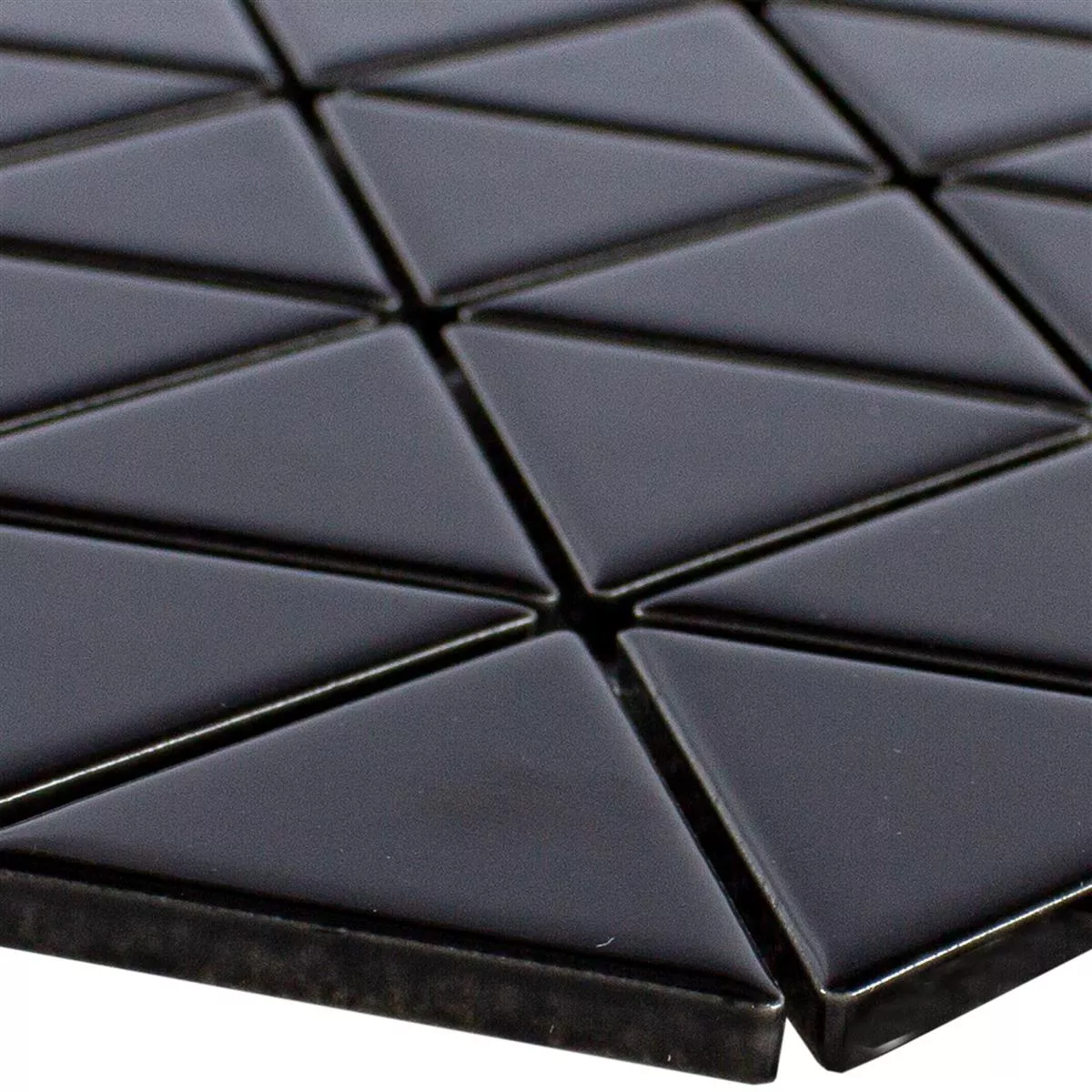 Cerámica Azulejos De Mosaico Arvada Triángulo Negro Brillante