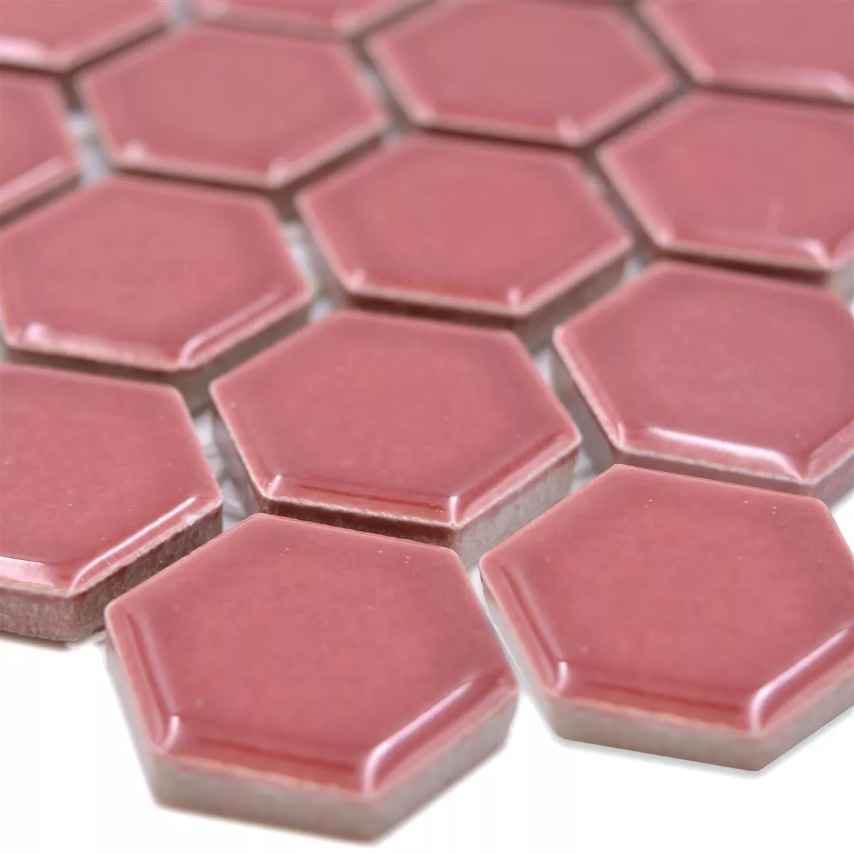 Mosaico Cerámico Salomon Hexagonales Bordeaux Rojo H23 Mosaico Cerámico Salomon Hexagonales Bordeaux Rojo H23