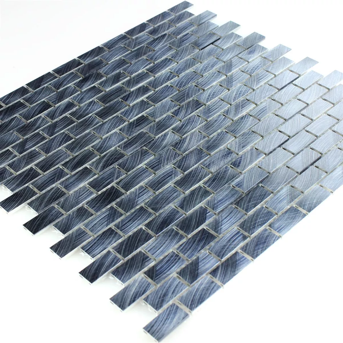Azulejos De Mosaico Auminio Negro 15x30x4mm