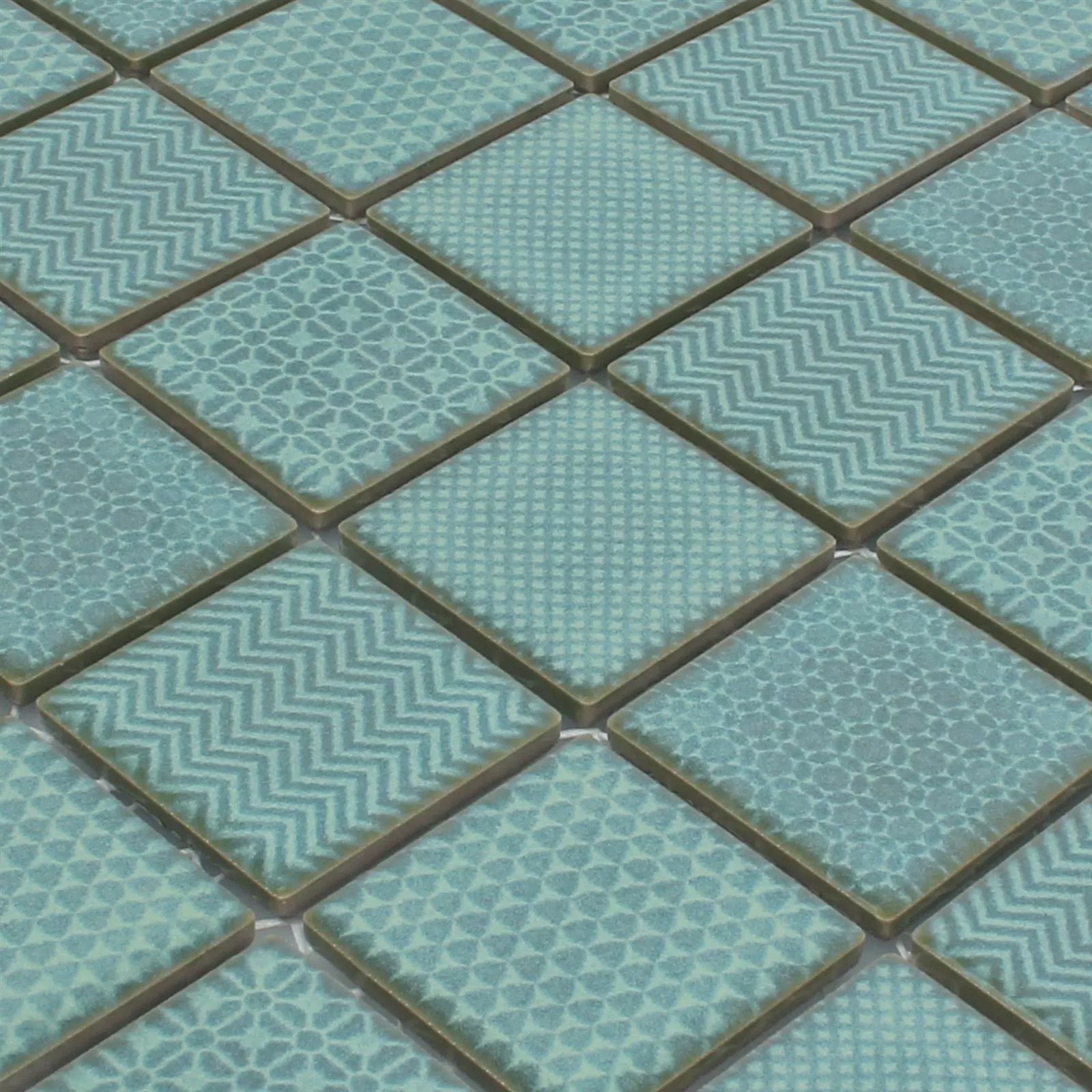 Muestra Azulejos De Mosaico Cerámica Sapporo Verde