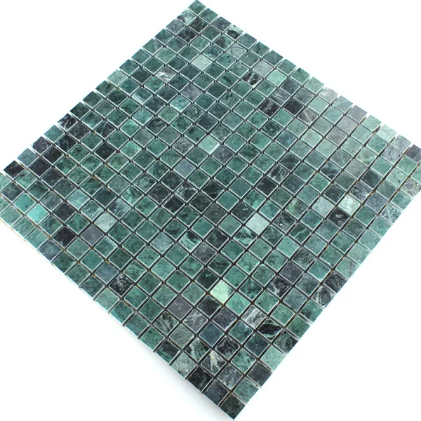 Muestra Azulejos De Mosaico Mármol Verde Oscuro Pulido