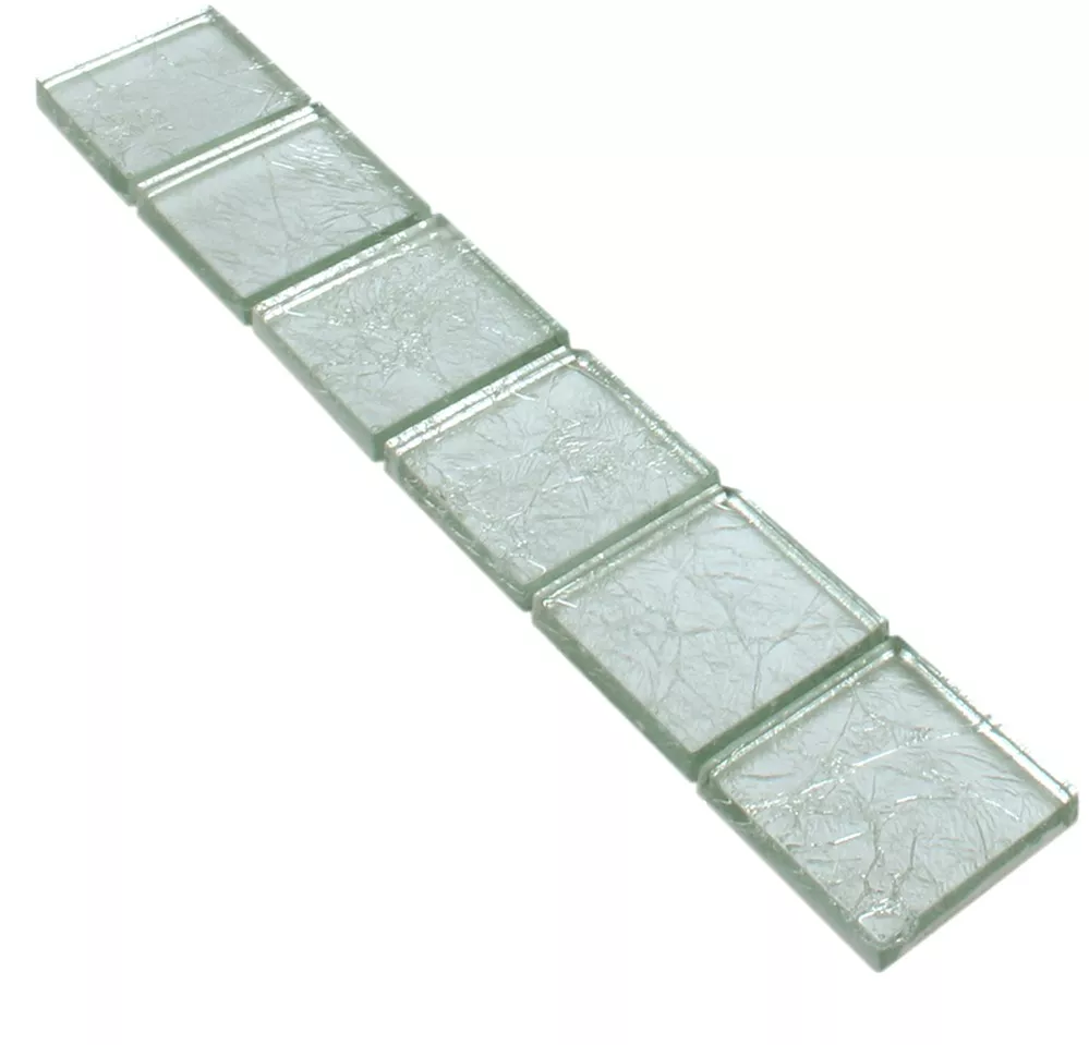 Mosaico de Cristal Azulejos Borde Frederick Plateado Q48
