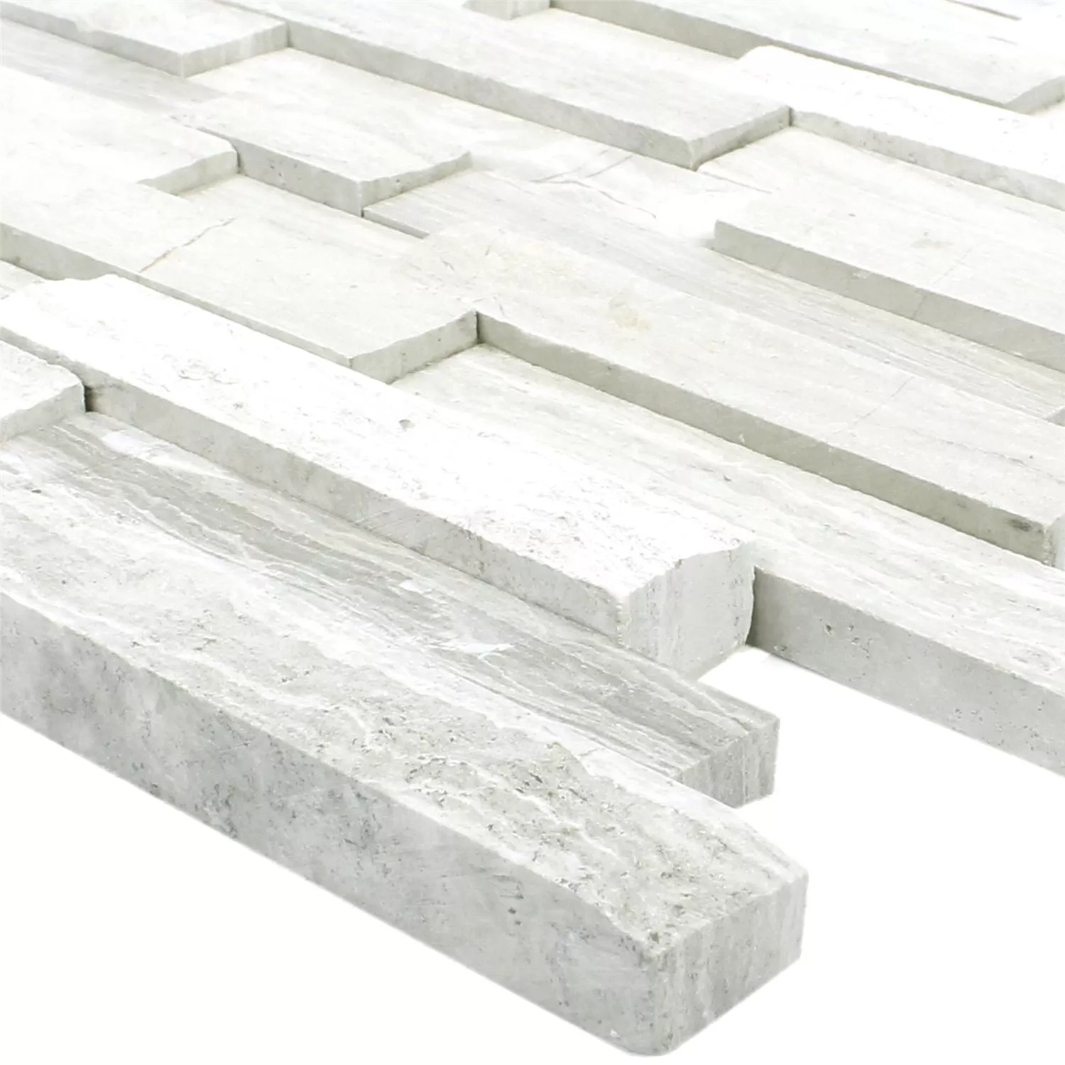 Azulejos De Mosaico Mármol Stettin 3D Brick Gris