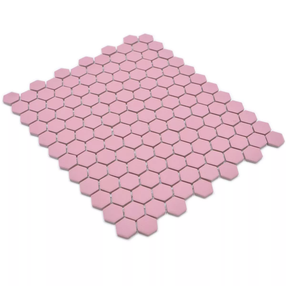 Muestra Mosaico Cerámico Bismarck R10B Hexagonales Rosa H23