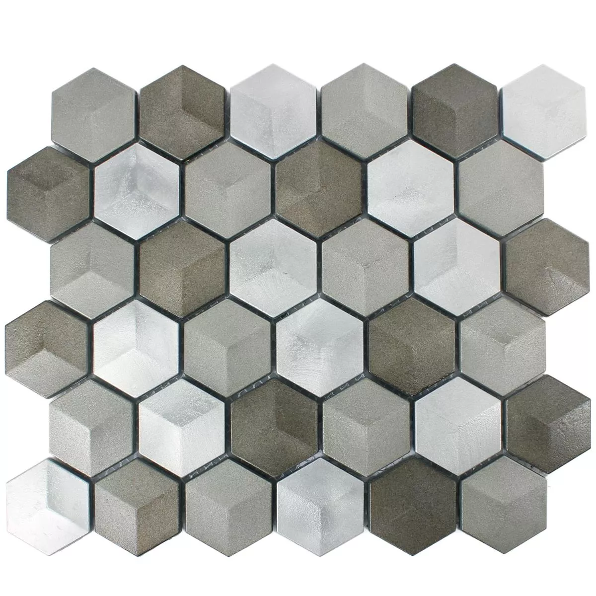 Azulejos De Mosaico Hexagonales Kandilo Marrón Plateado