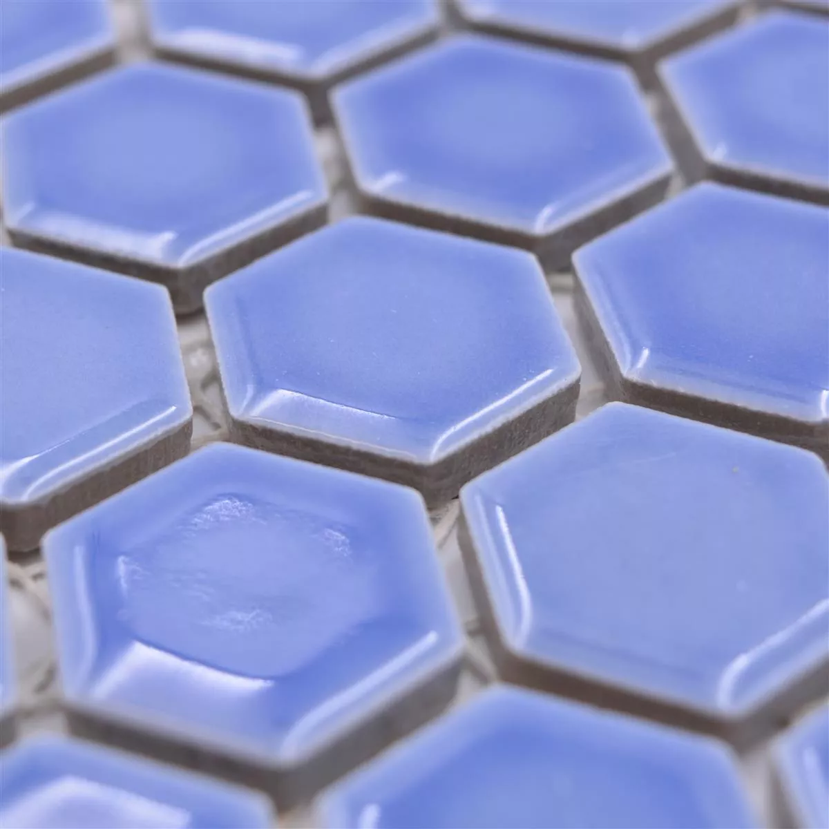 Mosaico Cerámico Salomon Hexagonales Azul Claro H23