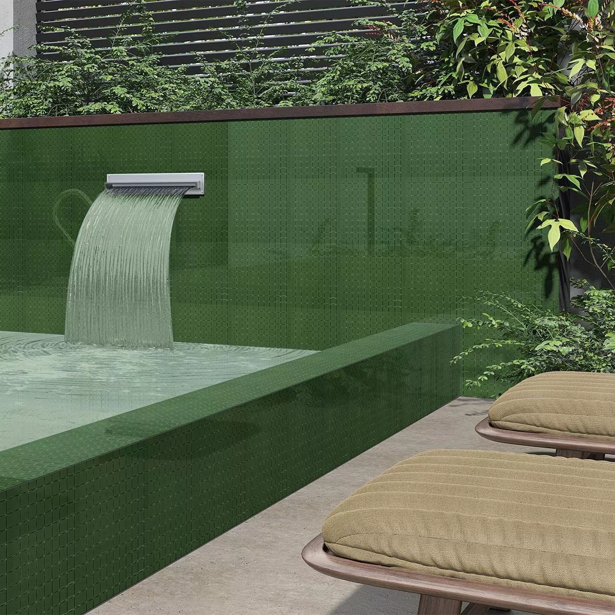 Cristal Piscina Mosaico Venetia Verde Oscuro