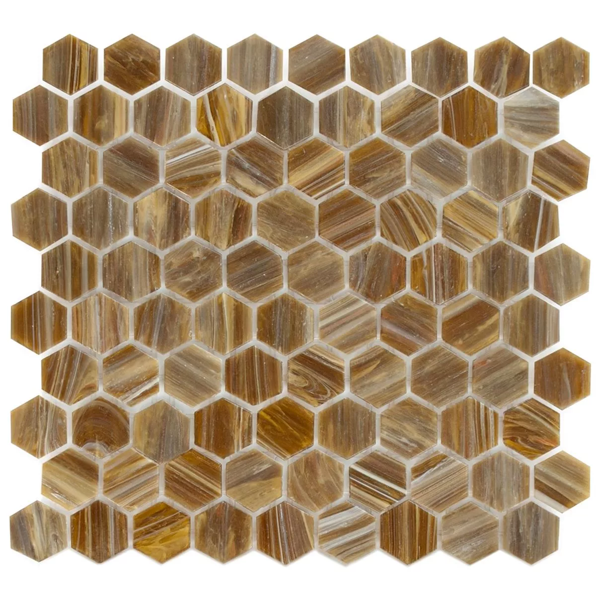 Mosaico de Cristal Azulejos Trend-Vi Hexagonales 282 Bronce Marrón