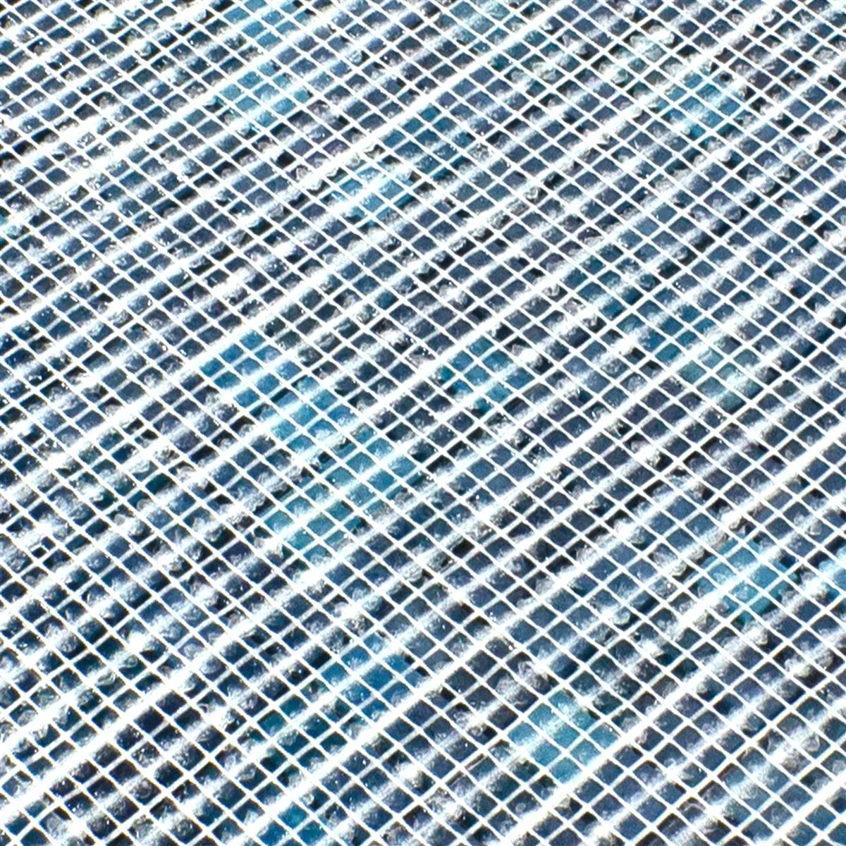 Muestra Mosaico de Cristal Azulejos New River Azur Azul Mix