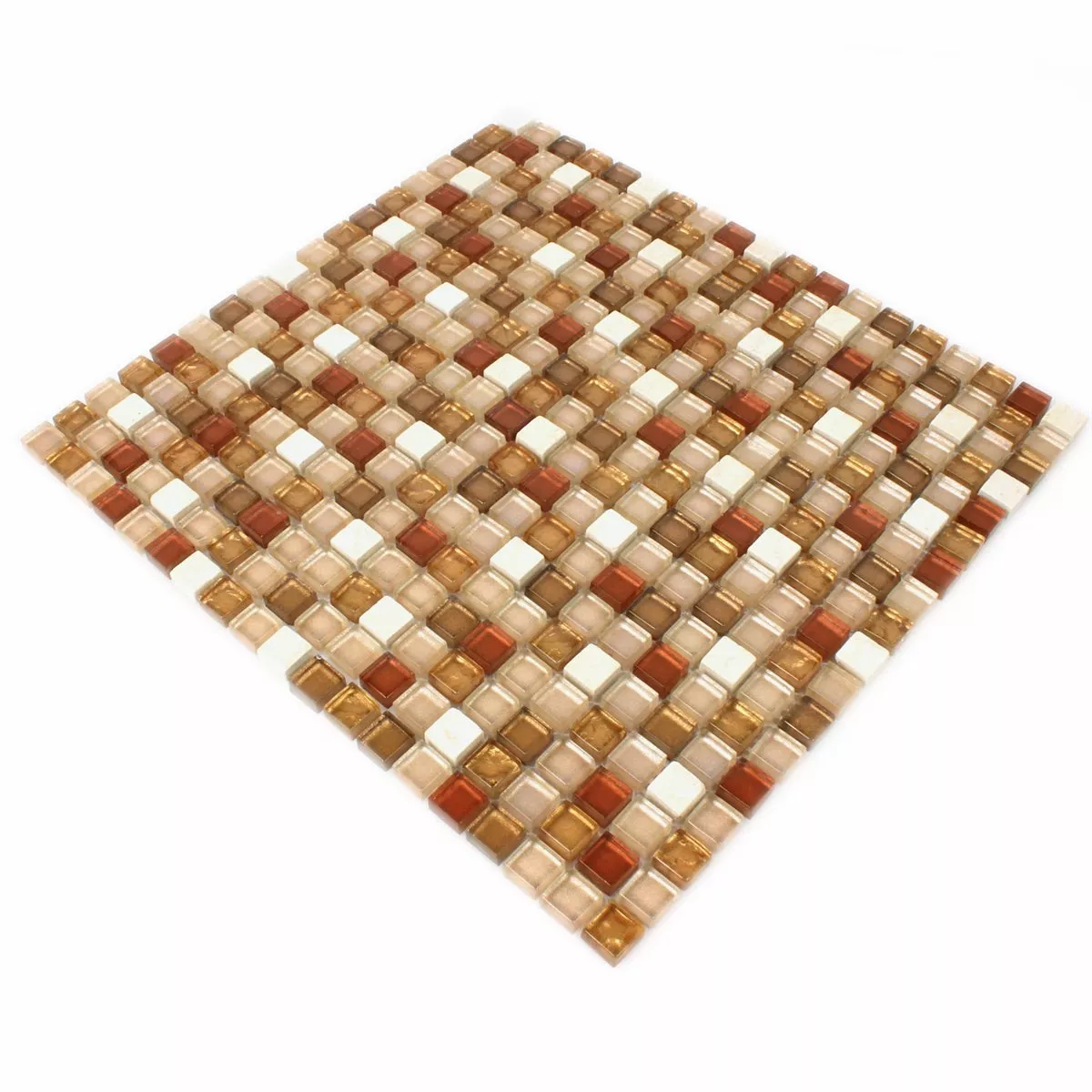 Muestra Azulejos De Mosaico Cristal Piedra Natural Mezcla Ocker Oro