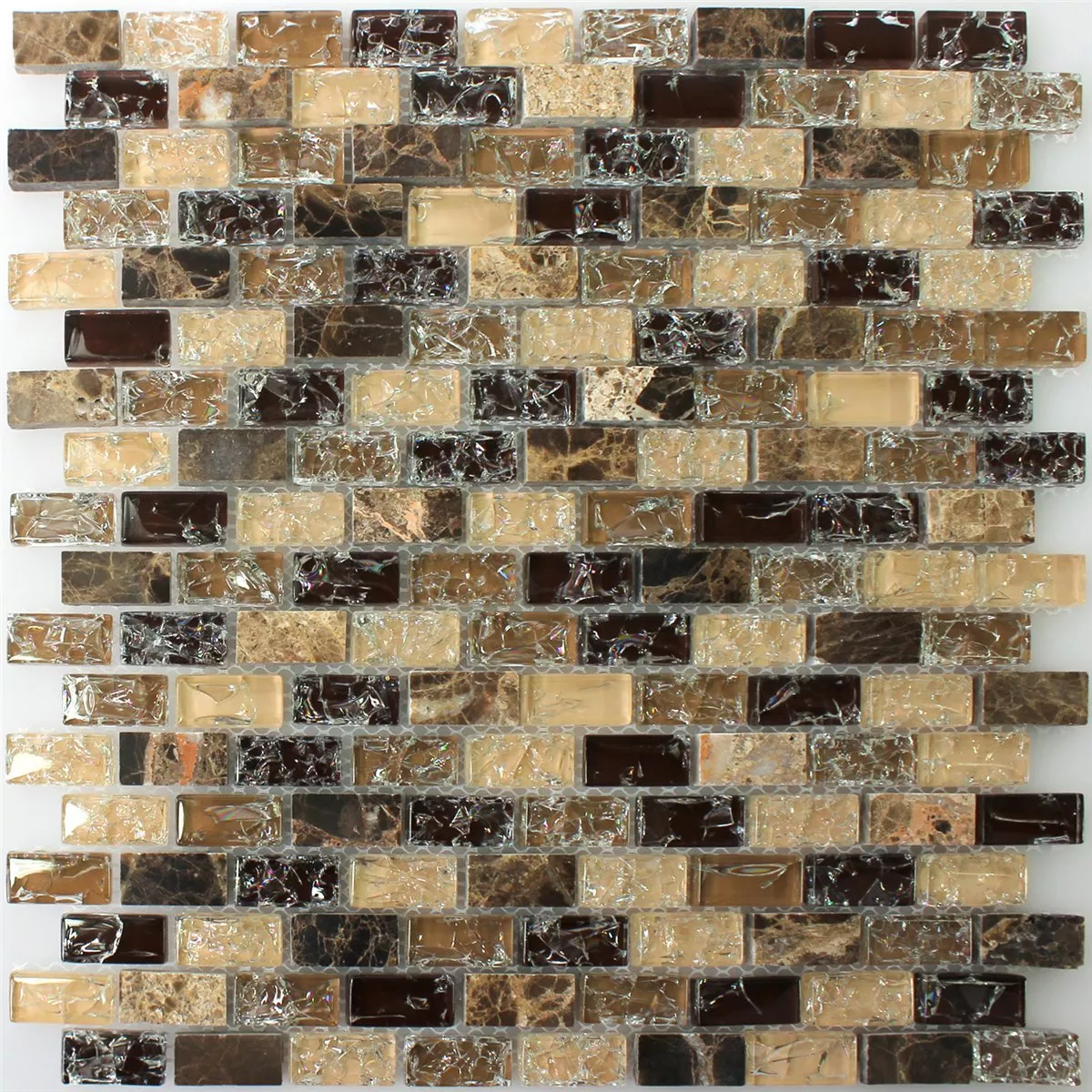 Azulejos De Mosaico Cristal Piedra Natural Bricks Dark Emperador