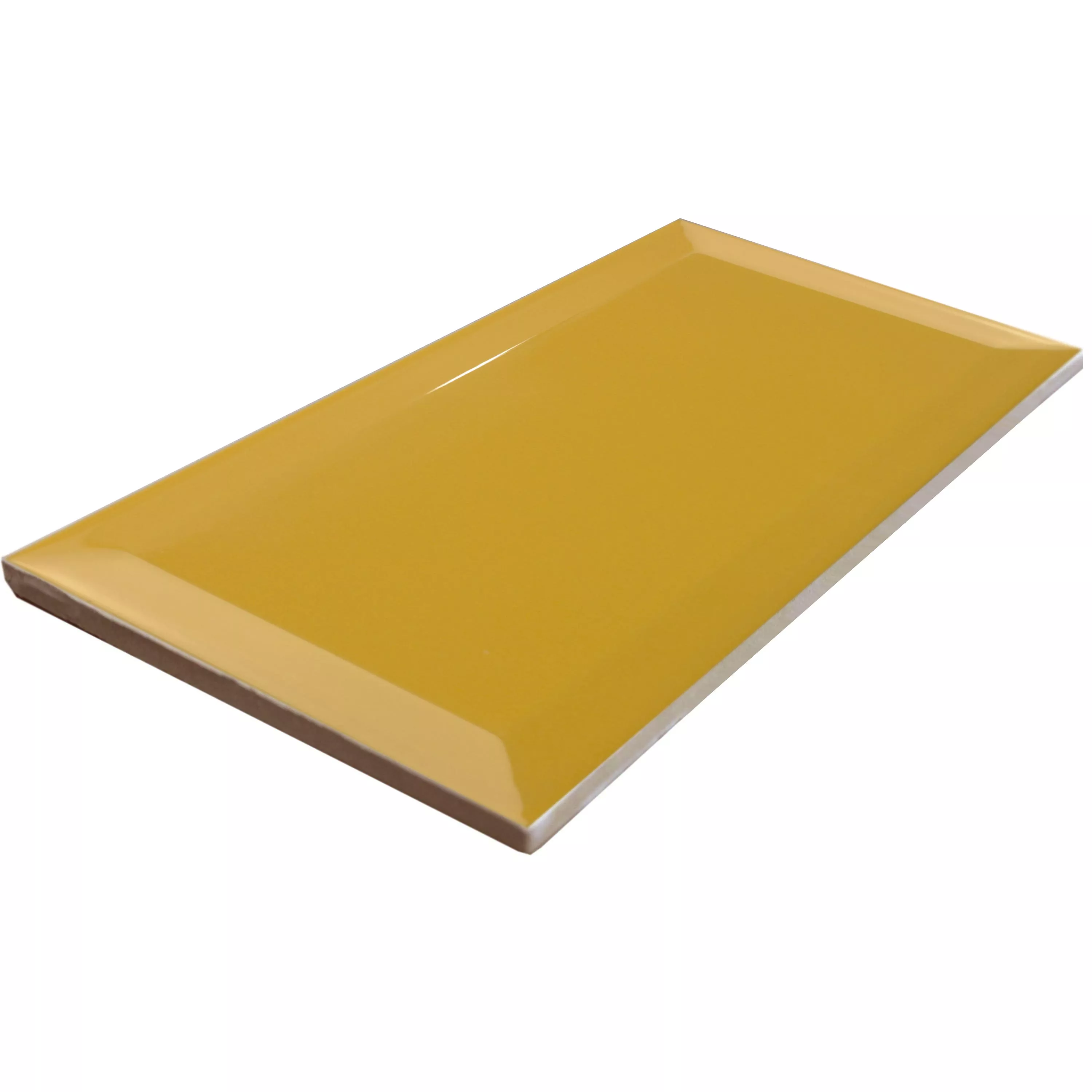 Muestra Metro Revestimientos Brussel Faceta 10x20x0,7cm Amarillo Yema