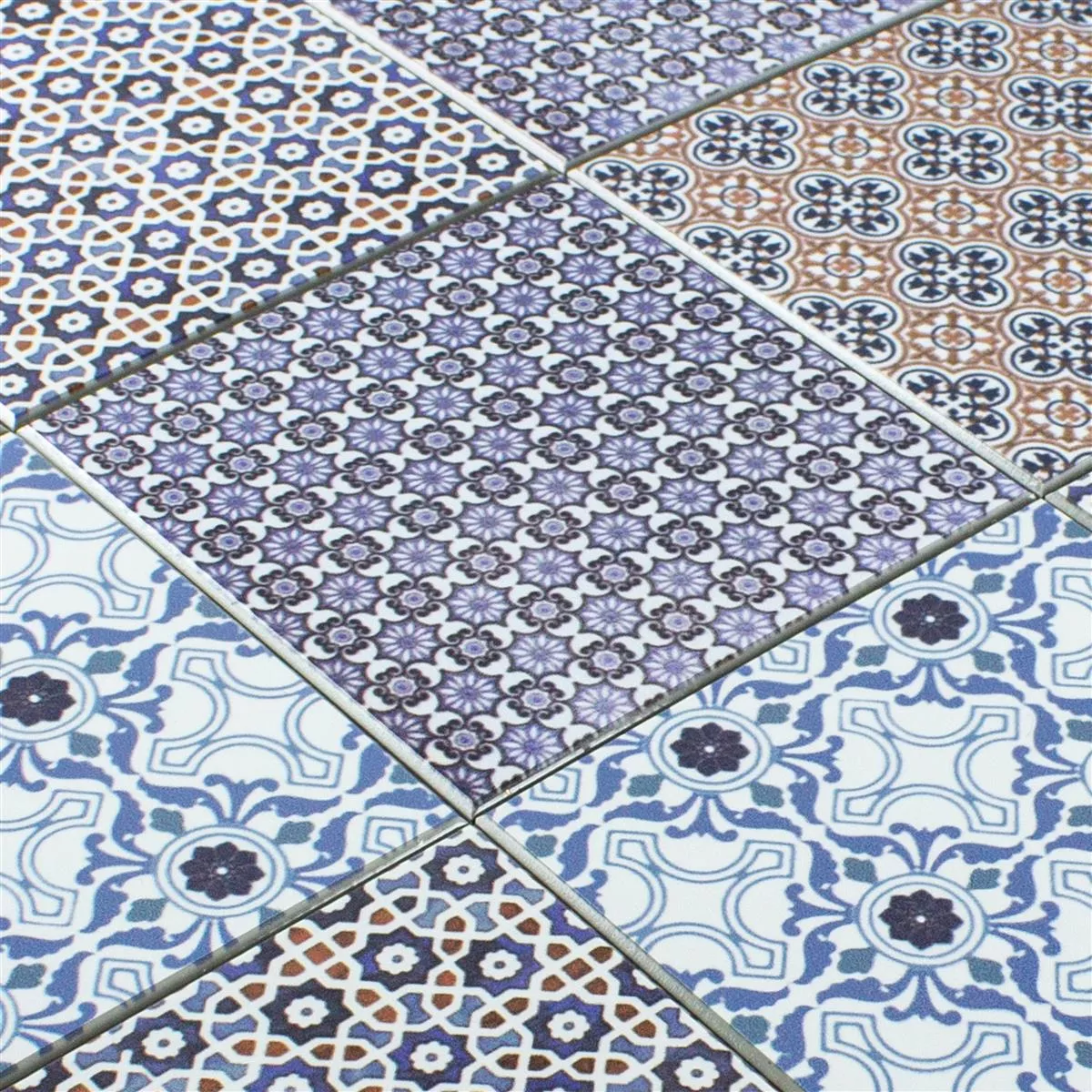 Vinilo Azulejos De Mosaico Autoadhesivo Poznan Azul