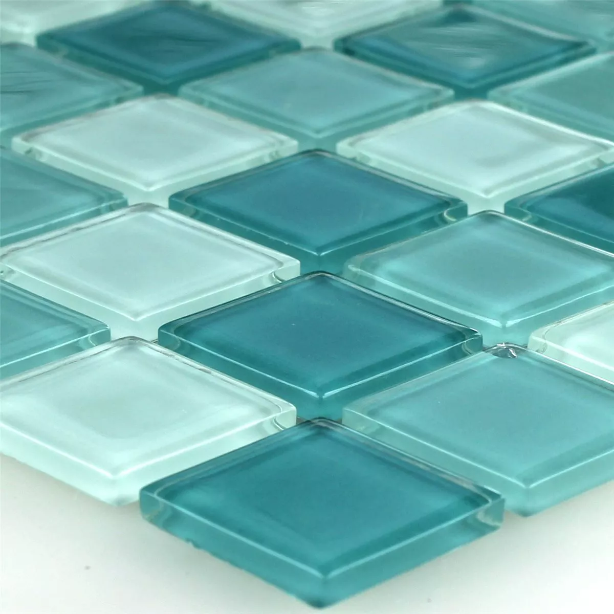 Muestra Mosaico De Cristal Azulejos Verde Mezcla 