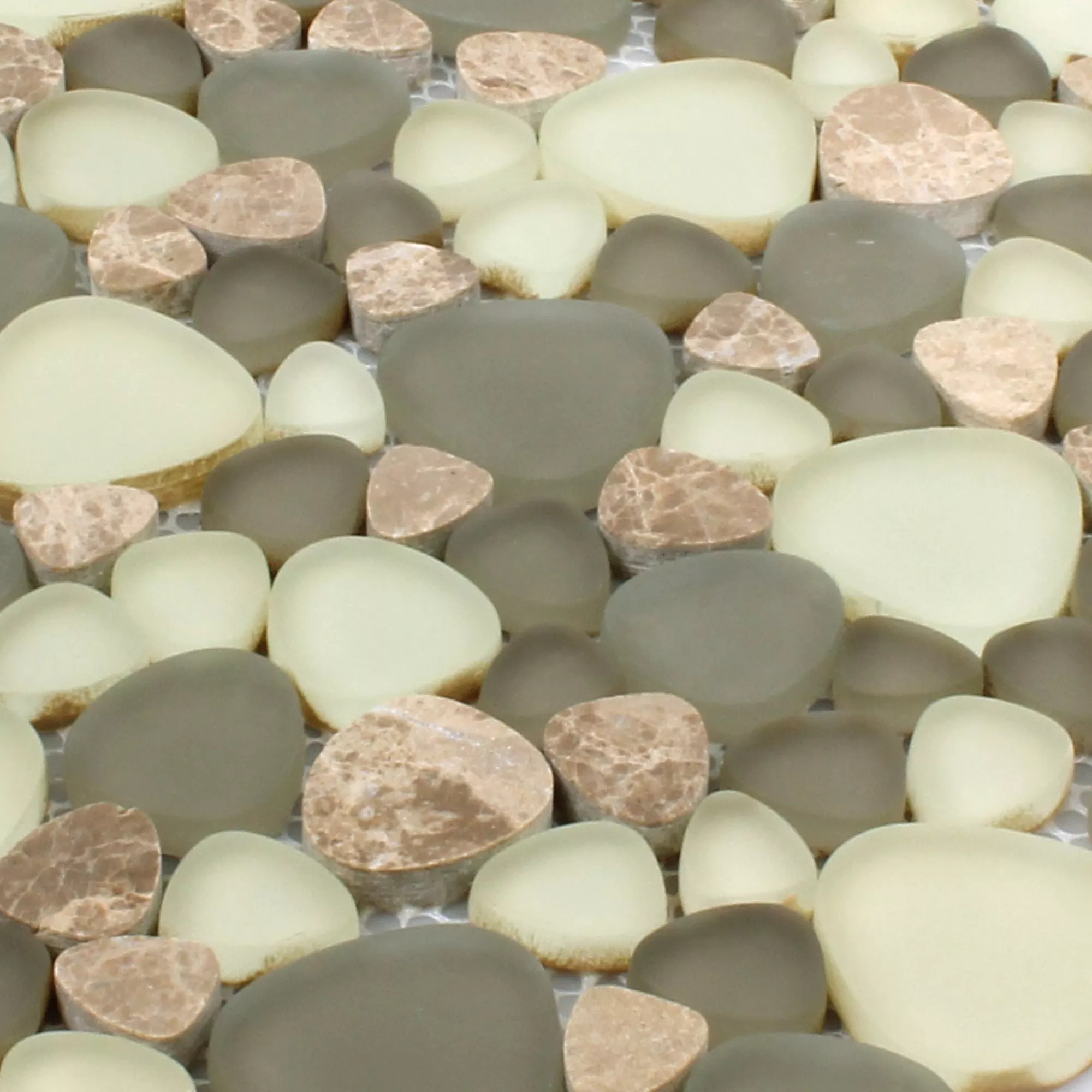 Muestra Cristal Mosaico De Piedra Natural Azulejos Kiew Marrón Beige