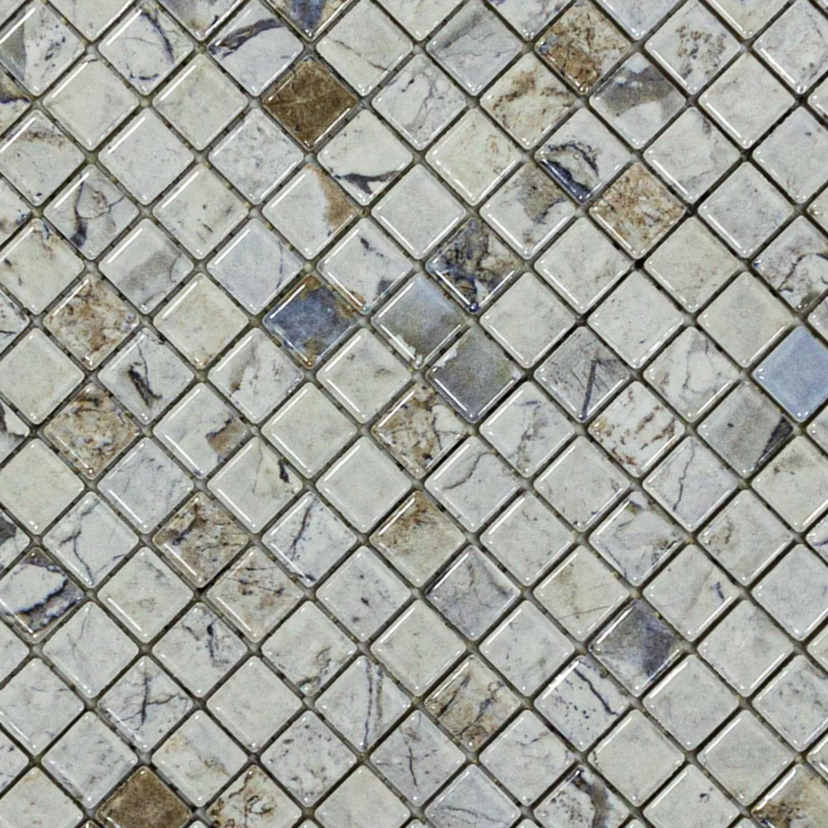 Mosaico Cerámico Azulejos Elysium Aspecto De Mármol Beige 12