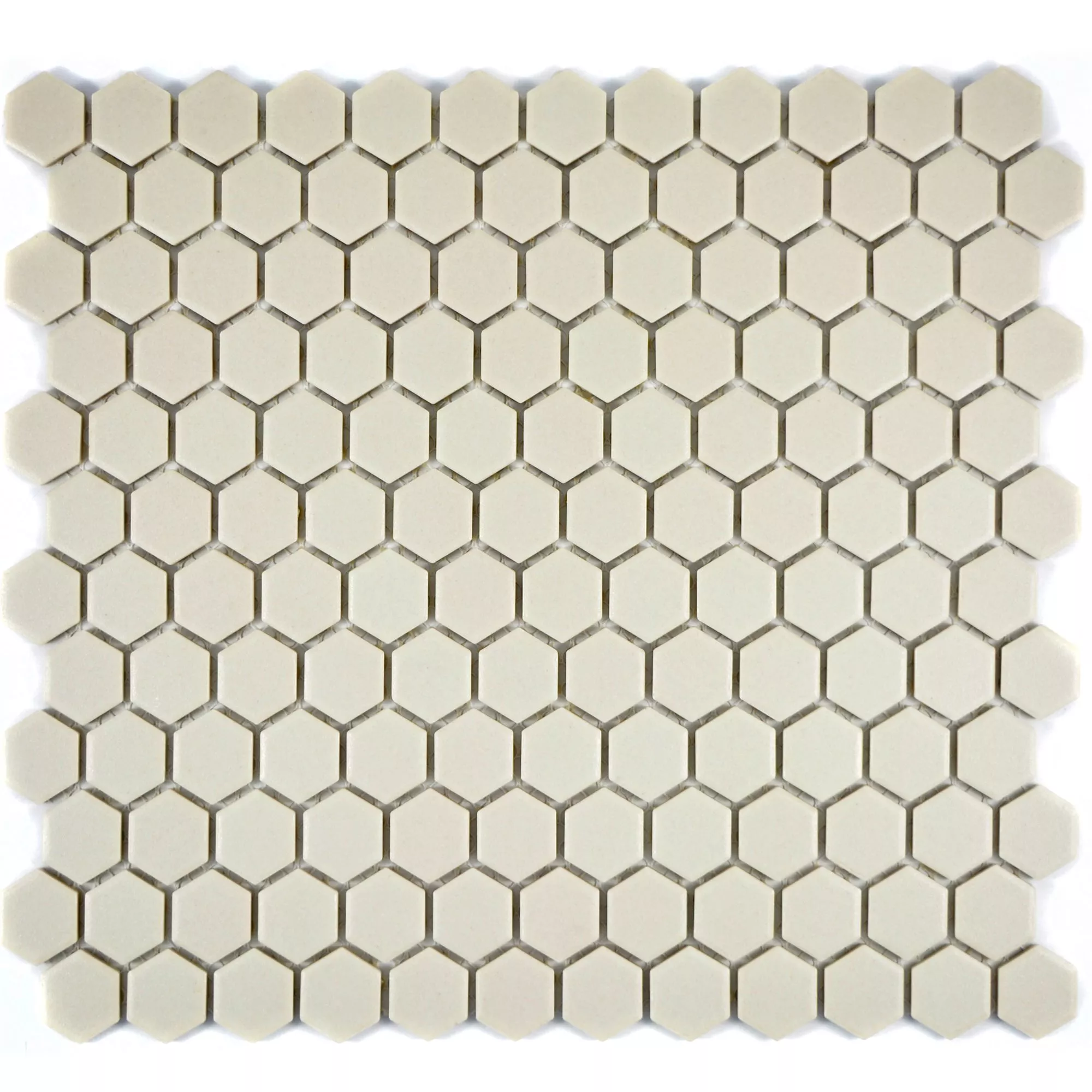 Muestra Cerámica Azulejos De Mosaico Hexagonales Zeinal No Esmaltado Beige Claro R10B