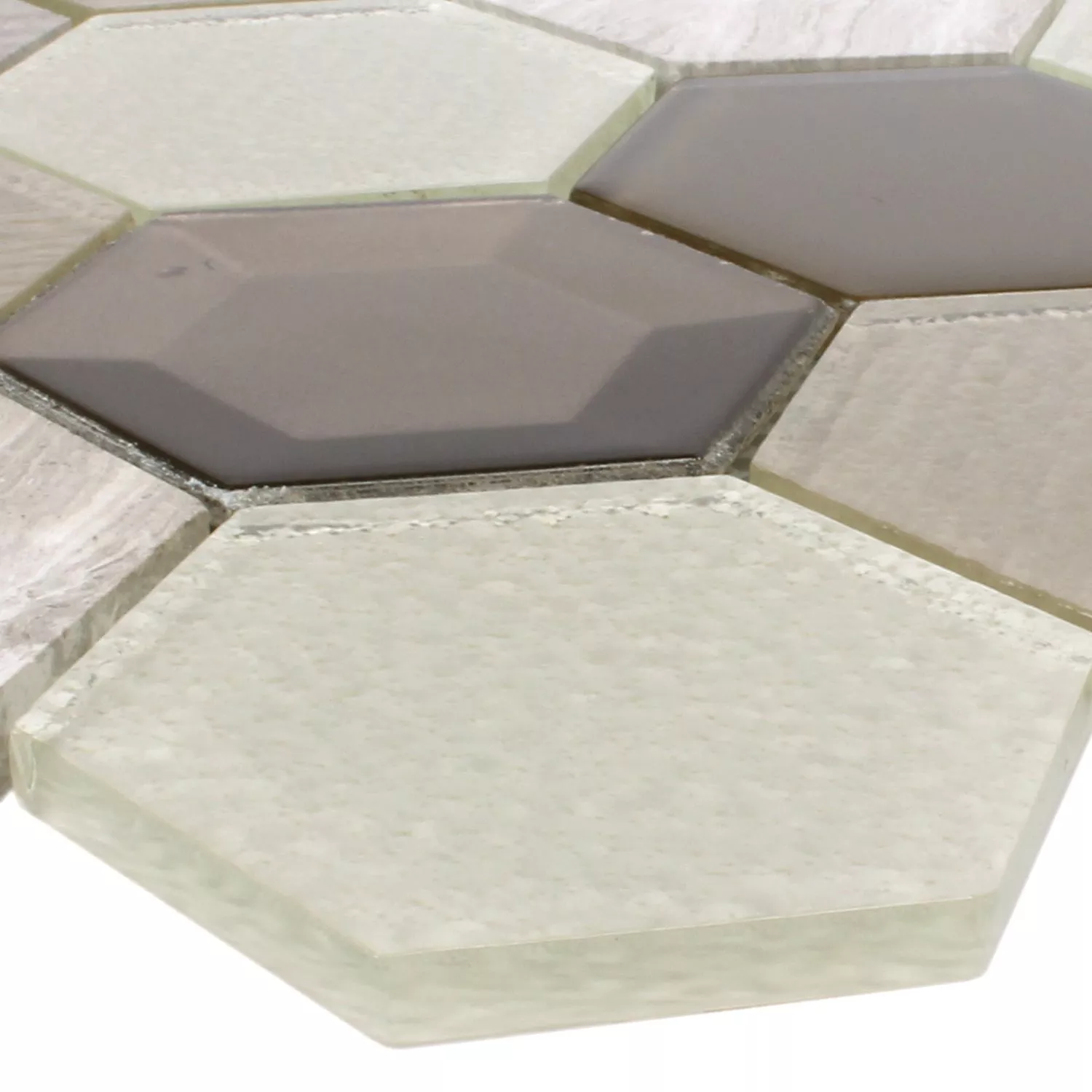 Azulejos De Mosaico Concrete Cristal Piedra Natural 3D Beige