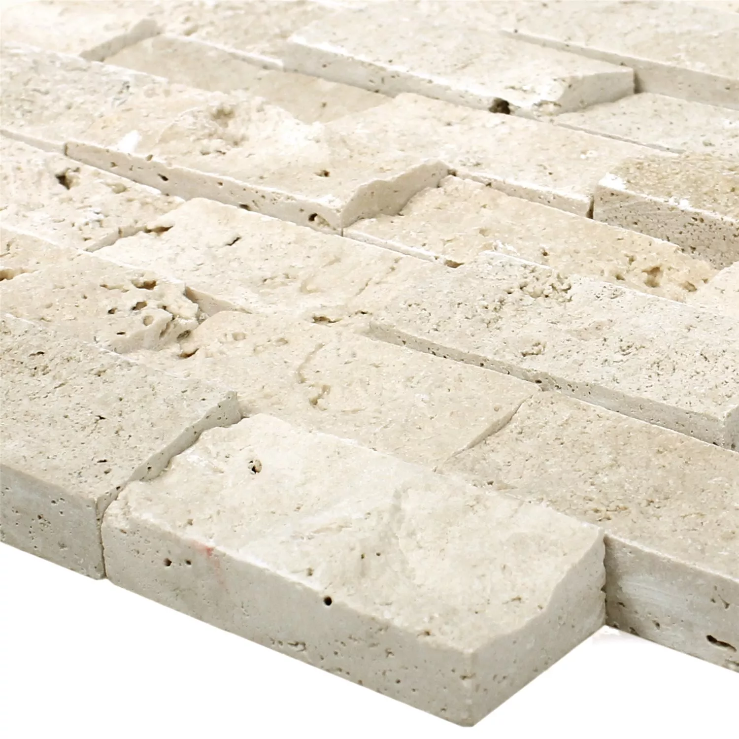 Azulejos De Mosaico Travertino Barga Beige 3D Azulejos De Mosaico Travertino Barga Beige 3D