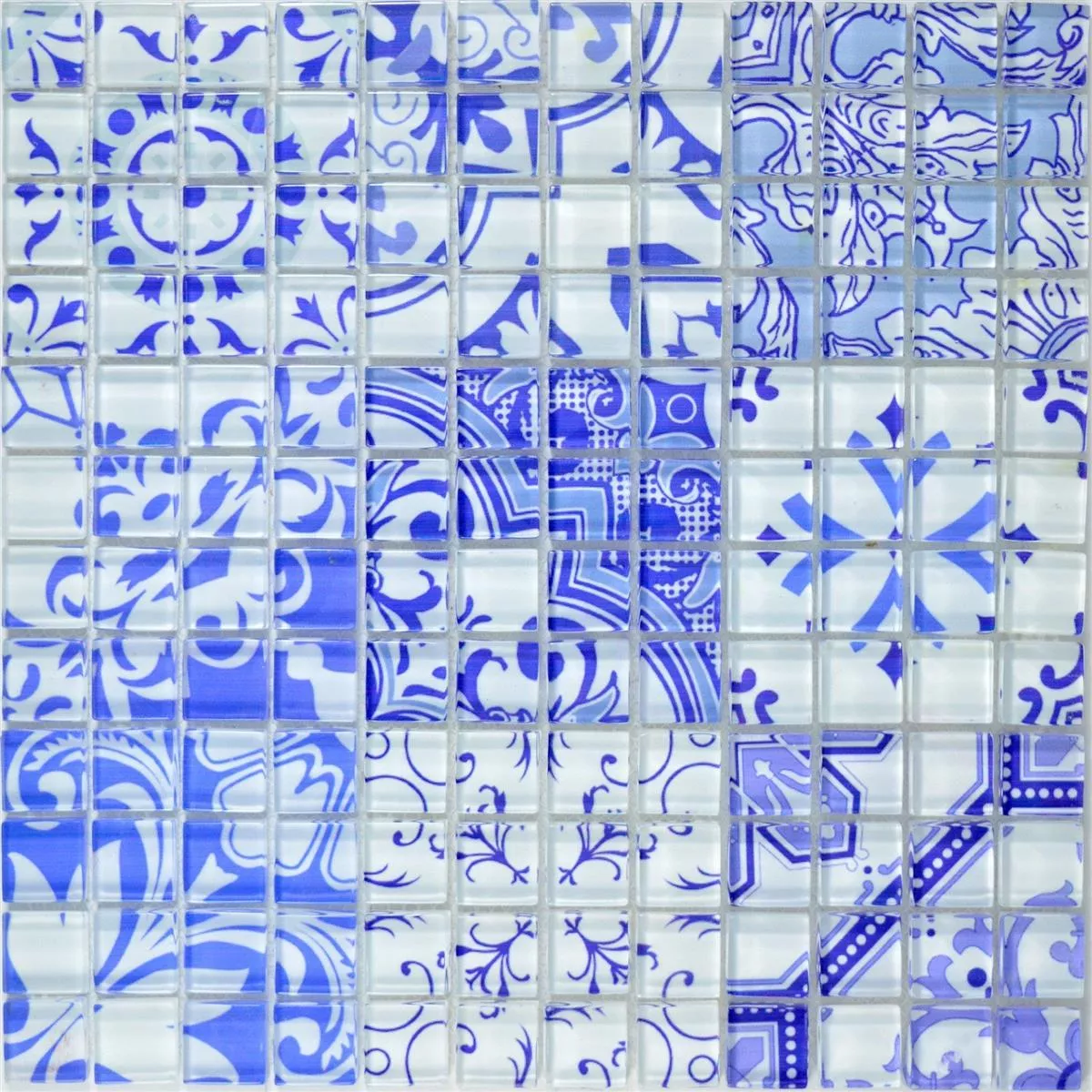 Muestra Mosaico De Cristal Azulejos Retro Noya Vintage Azul
