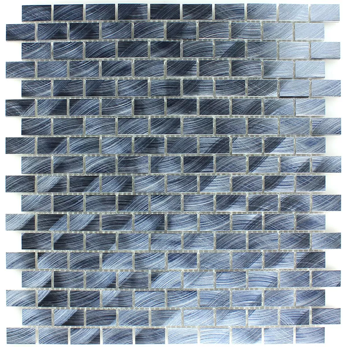 Azulejos De Mosaico Auminio Negro 15x30x4mm