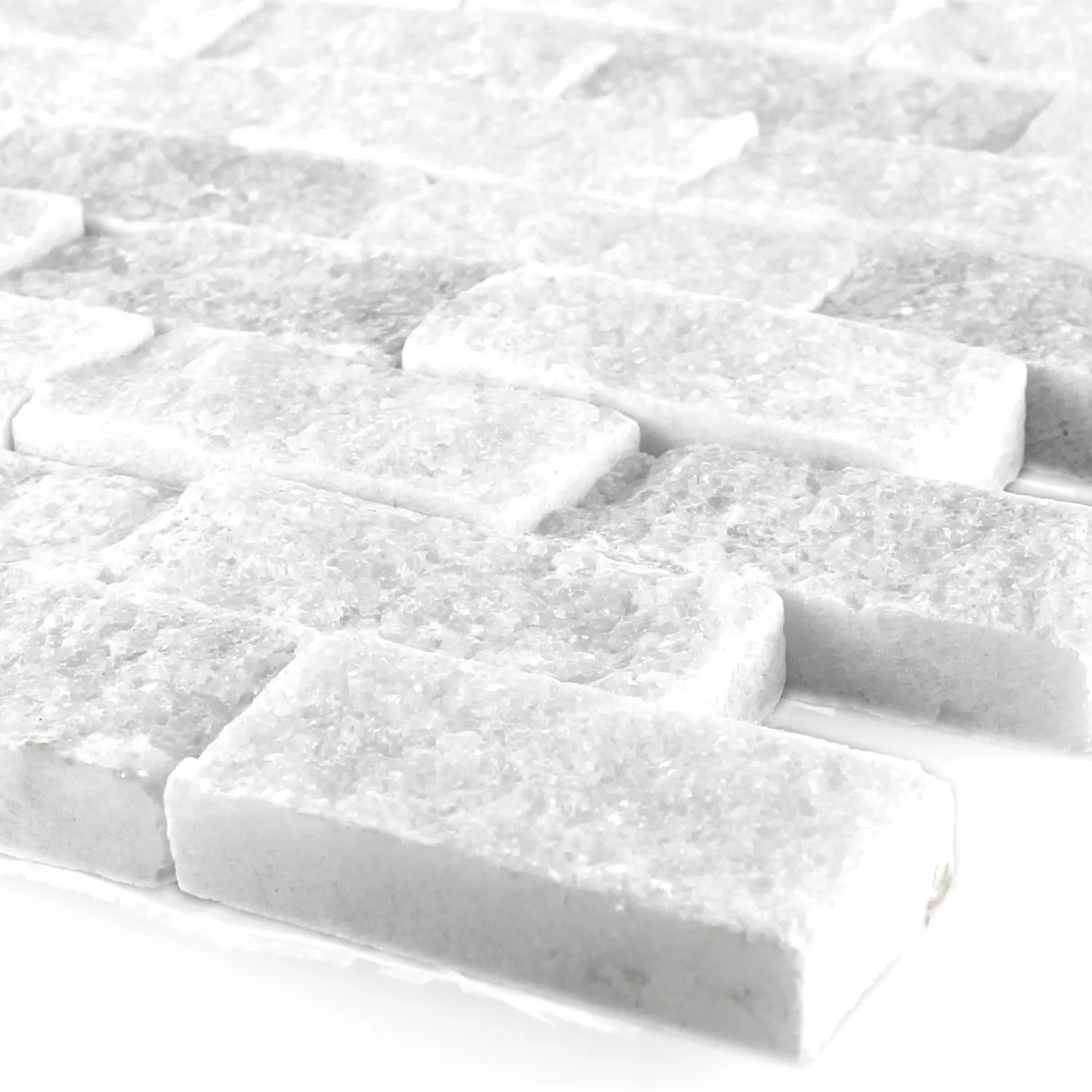 Azulejos De Mosaico Piedra Natural Mármol Treviso Brick Blanco 3D Azulejos De Mosaico Piedra Natural Mármol Treviso Brick Blanco 3D