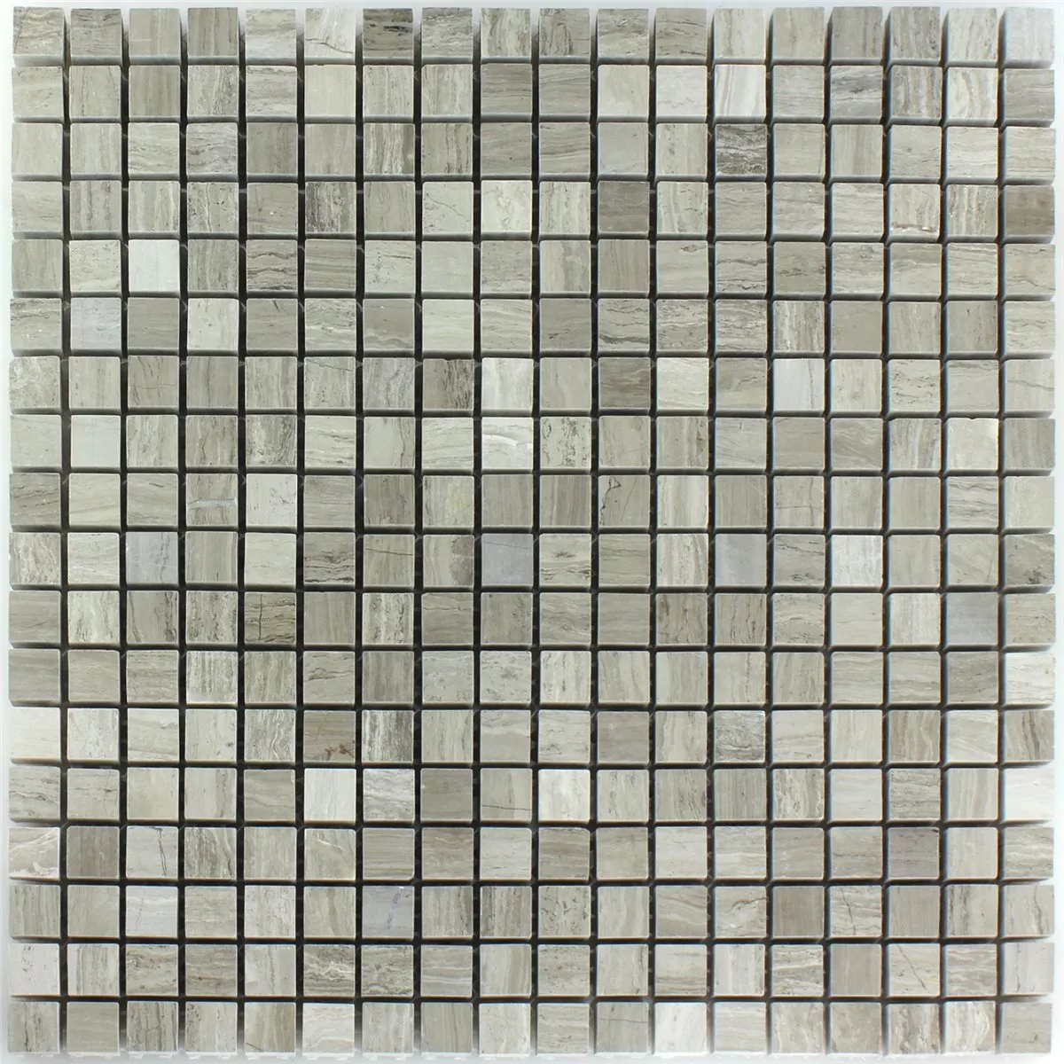 Azulejos De Mosaico Mármol 15x15x8mm Fango Gris