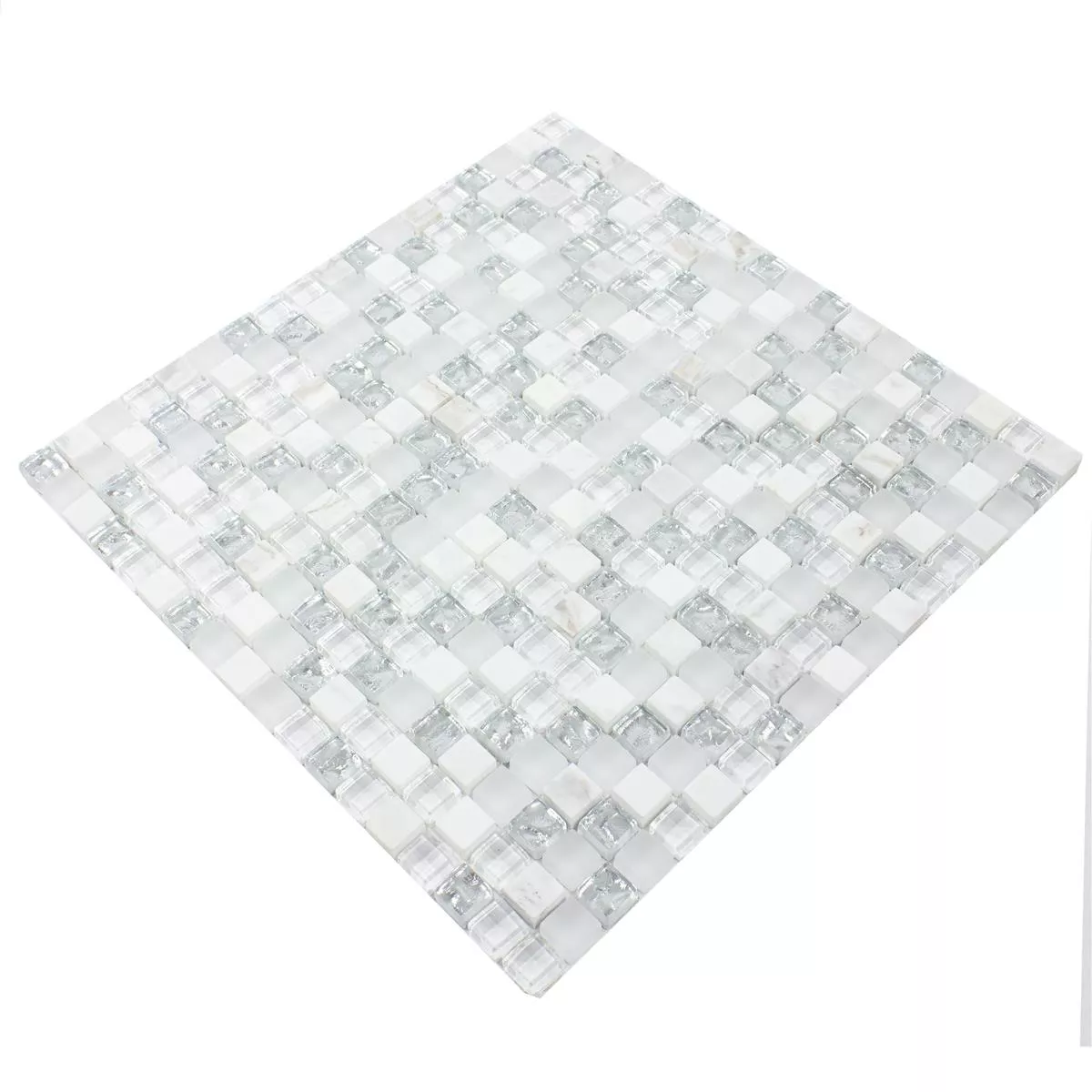 Muestra Mosaico de Cristal Azulejos Lexington Cristal Mezcla de Material Blanco