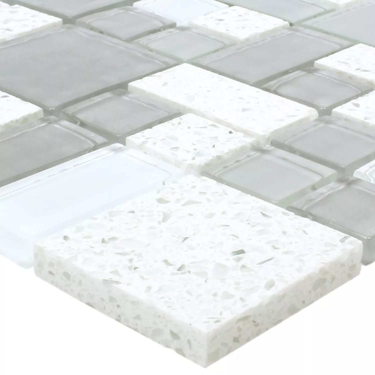 Azulejos De Mosaico Lauria Cristal Piedra Artificial Blanco