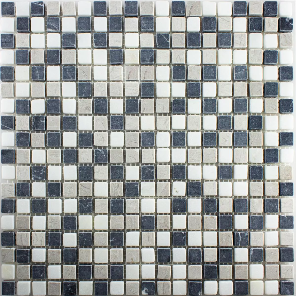 Mosaico De Mármol Erdemol Beige Gris Negro